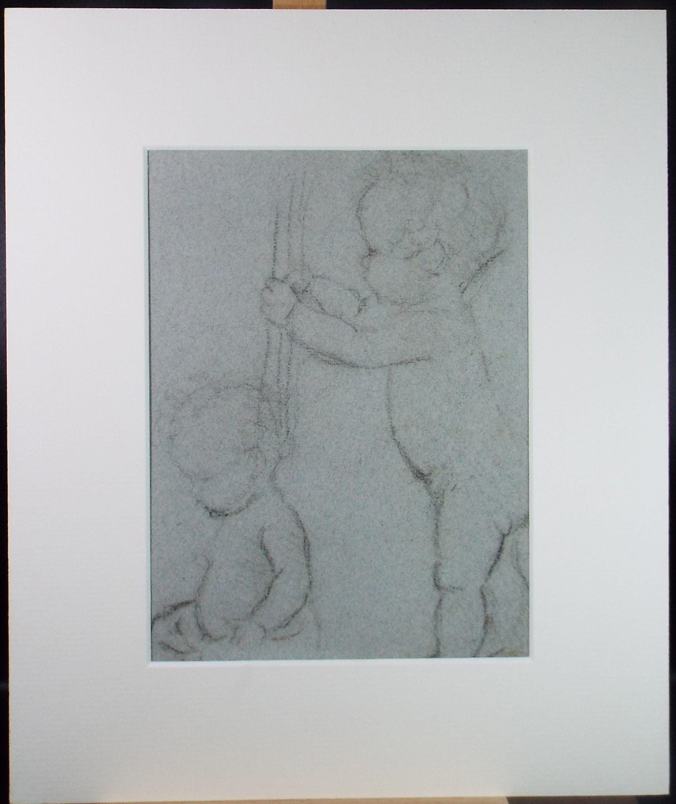Original Conte sketch, 'Young Child Study', Susan Beatrice Pearce (1878-1980), Circa 1920