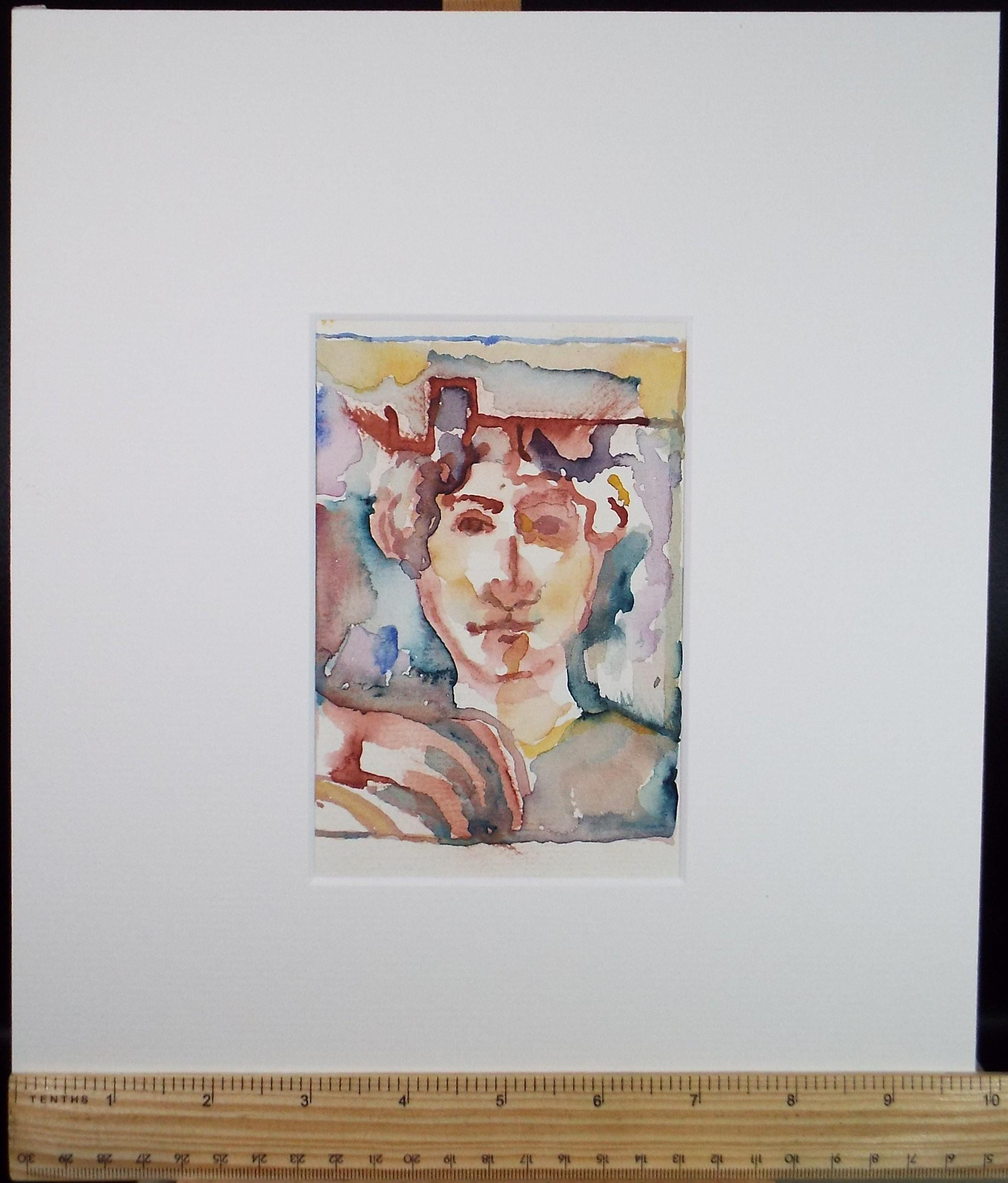 Original Watercolour, 'Portrait Study, c1970's, Artist Unknown