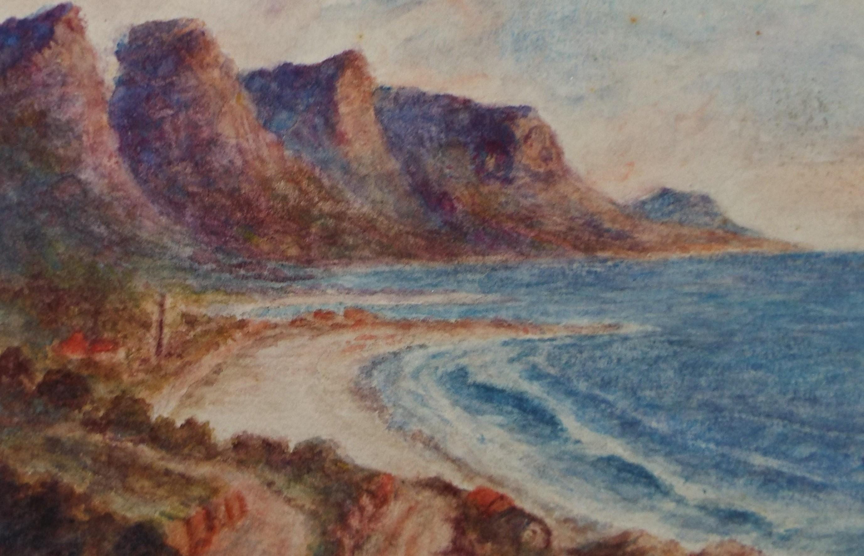Original Watercolour, 'Camps Bay', circa 1940's, Artist Unknown