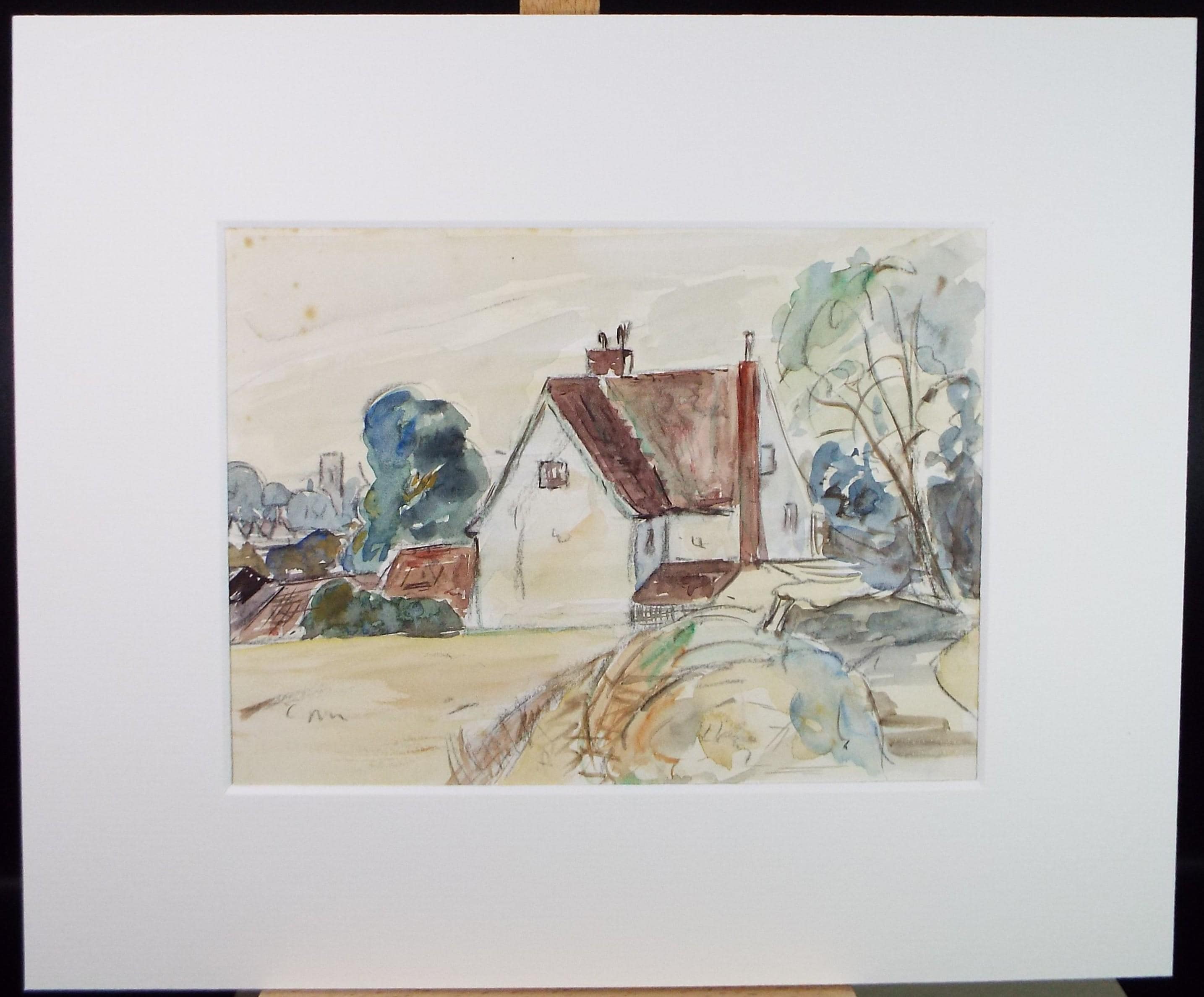 Original Watercolour , 'Farmhouse Study', Circa 1970's , Geoffrey Burrows (1934-2023)