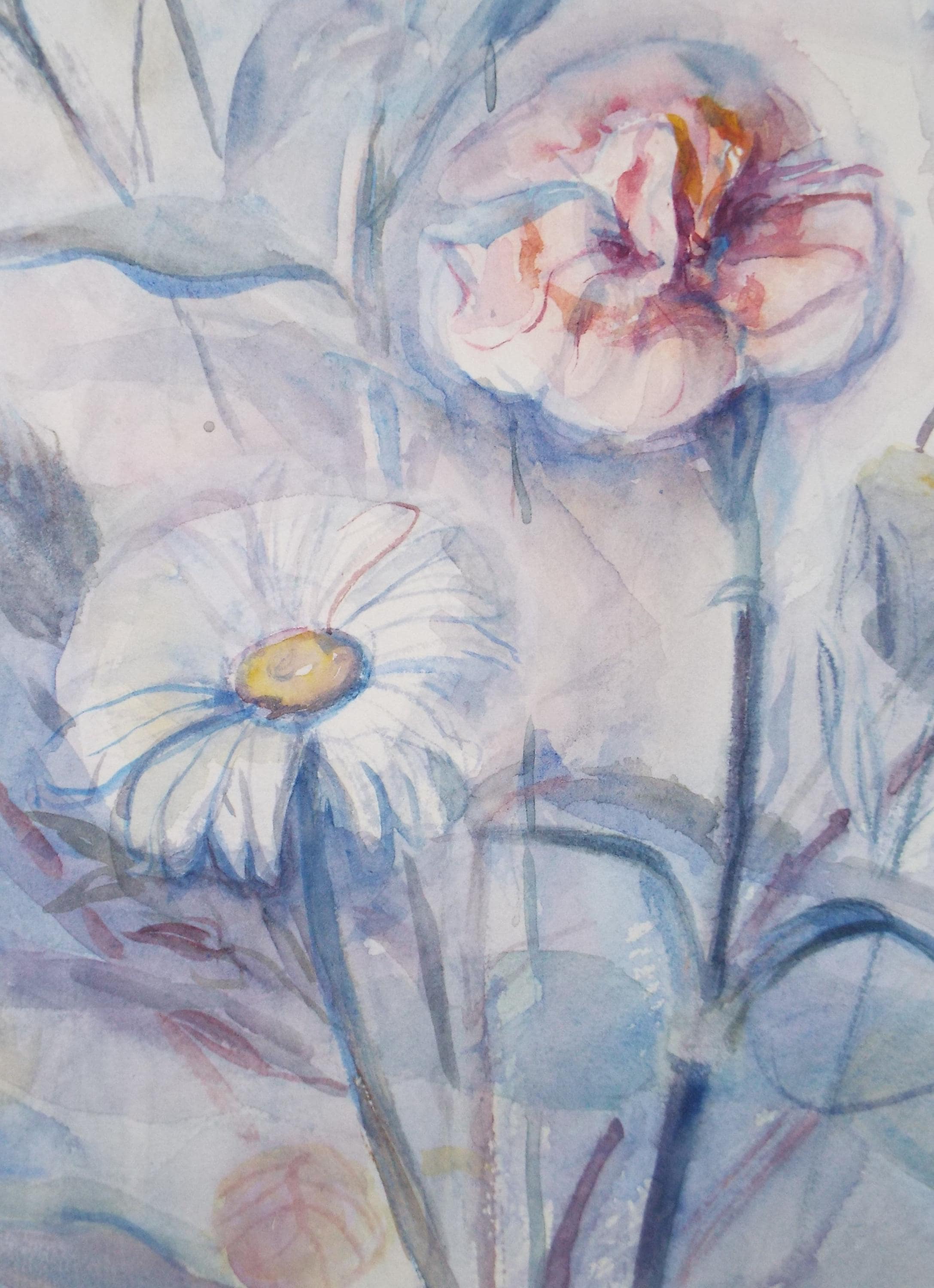 Original Watercolour, 'Still life of flowers', Circa 1970's, Mildred Lockyer