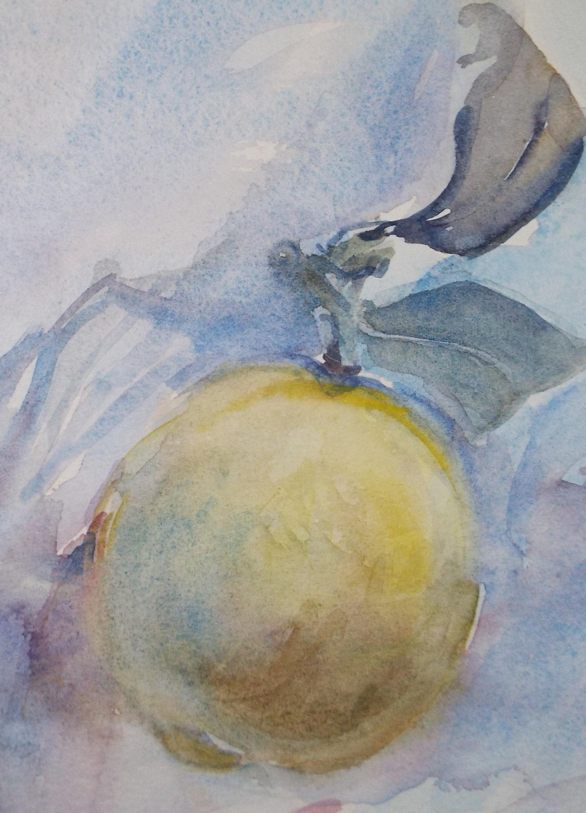 Original Watercolour on Paper, 'Study of an apple', Circa 1970's, Mildred Lockyer