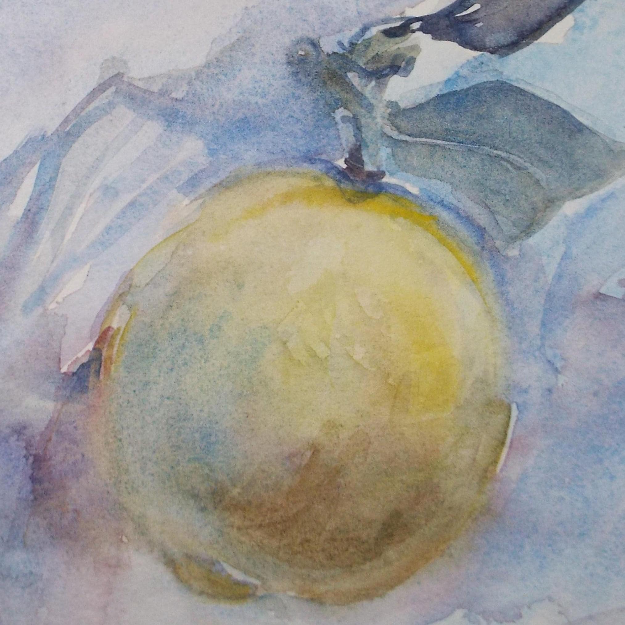 Original Watercolour on Paper, 'Study of an apple', Circa 1970's, Mildred Lockyer