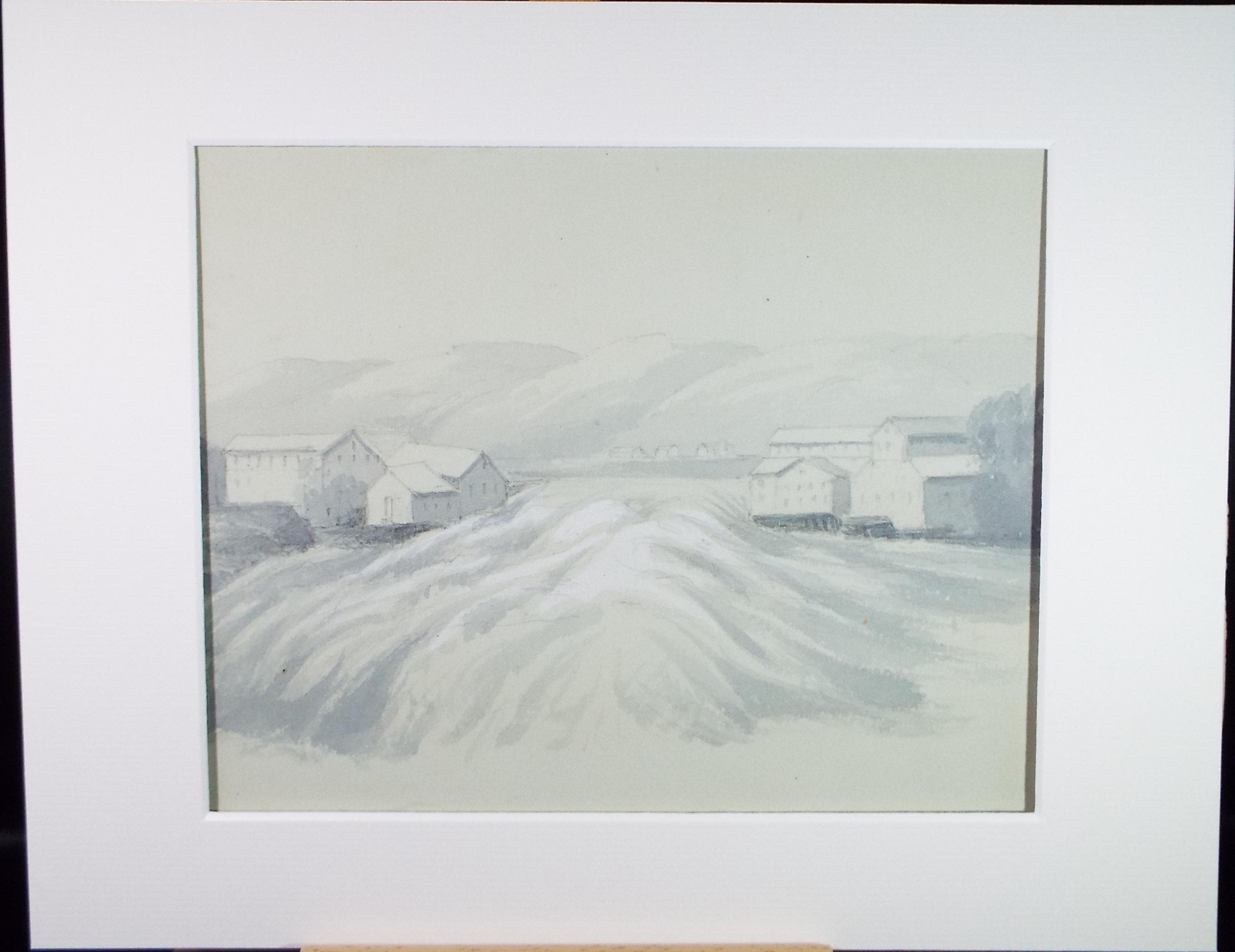 Original Watercolour, 'Landscape with Warehousing',Late 19th Century, artist Unknown