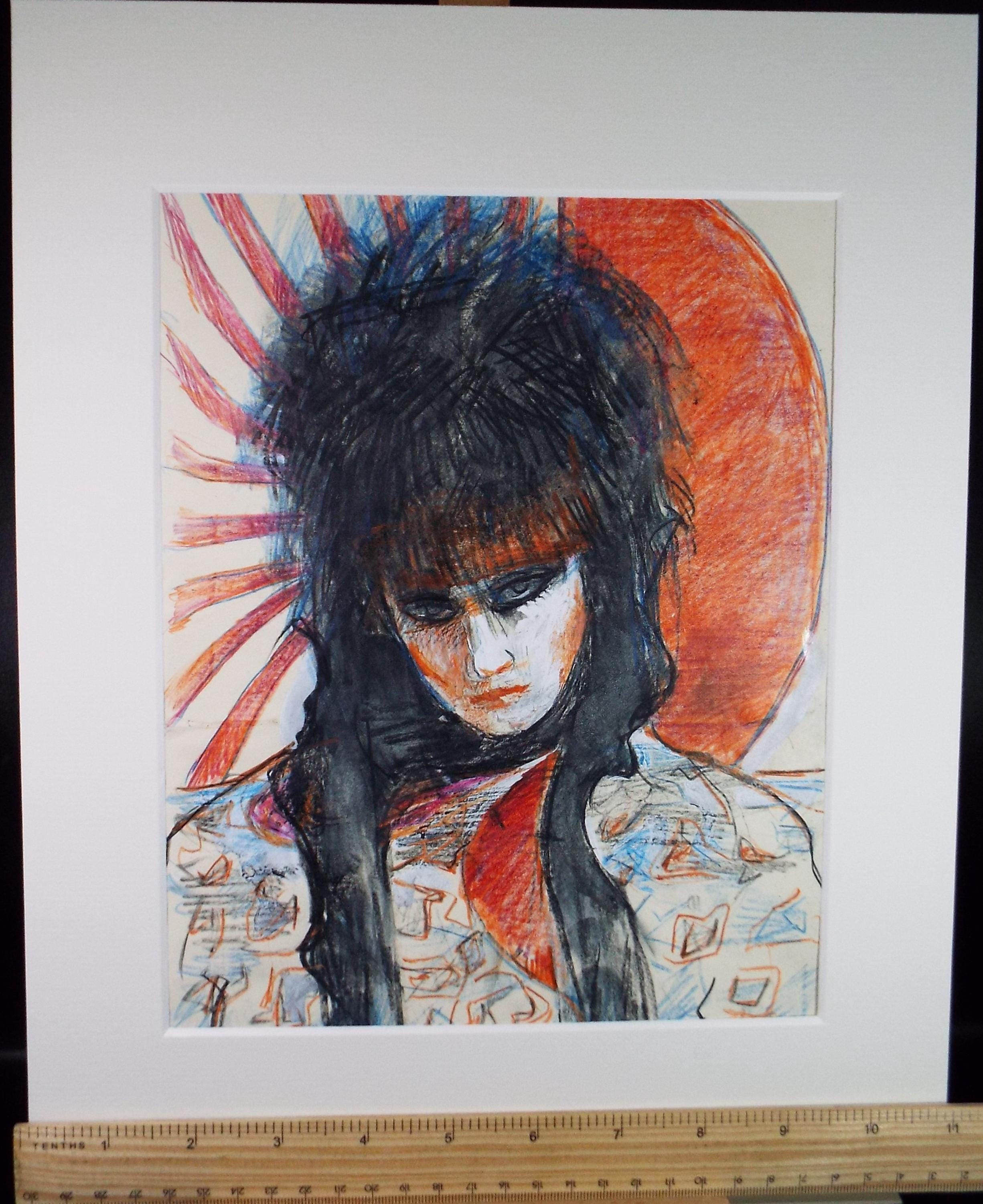 Original Mixed Media 'Siouxsie Sioux', circa 1990's, John Gilbey Bowles (1929-2011)