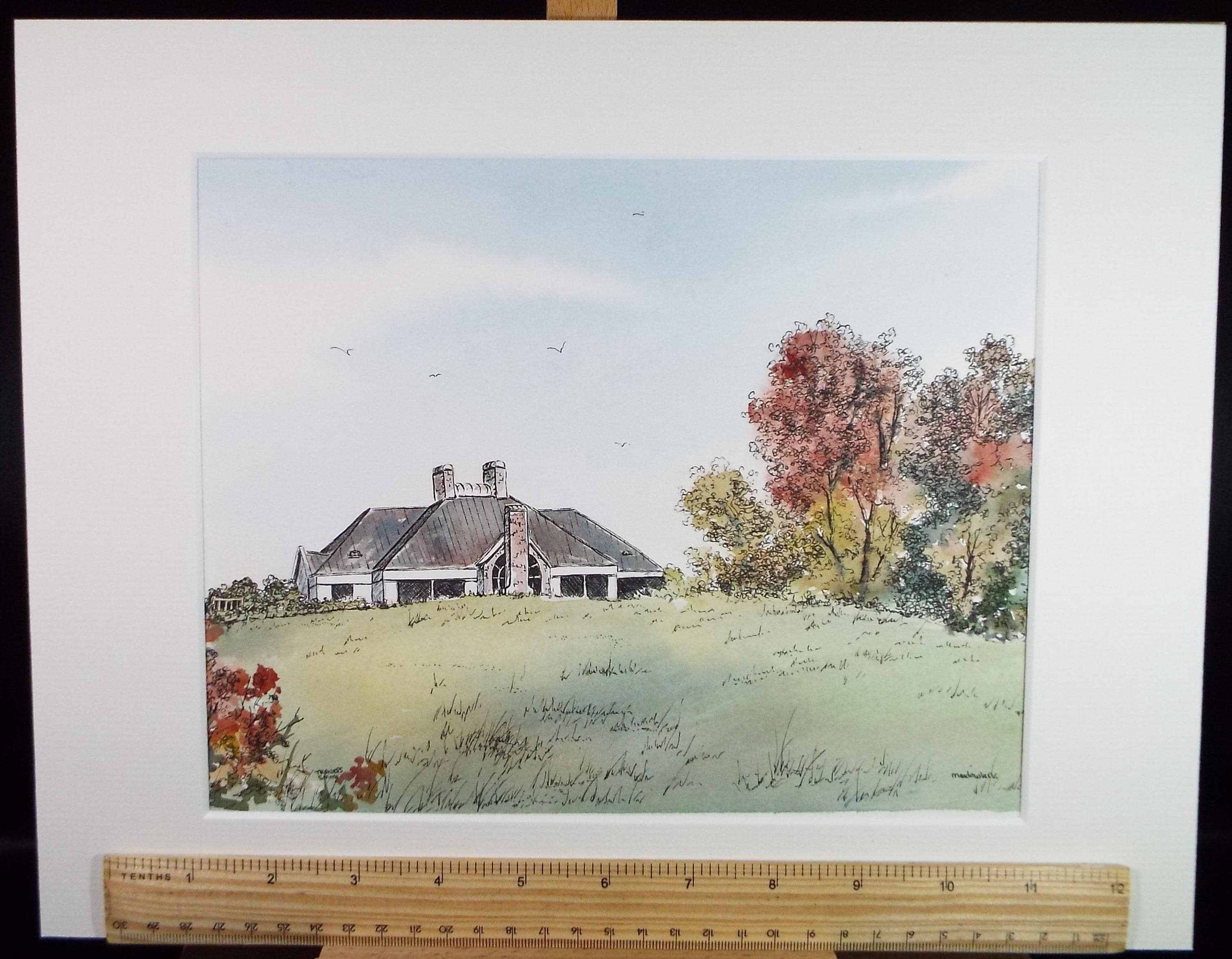 Original Watercolour , 'Bungalow' Circa 1990's, artist Unknown