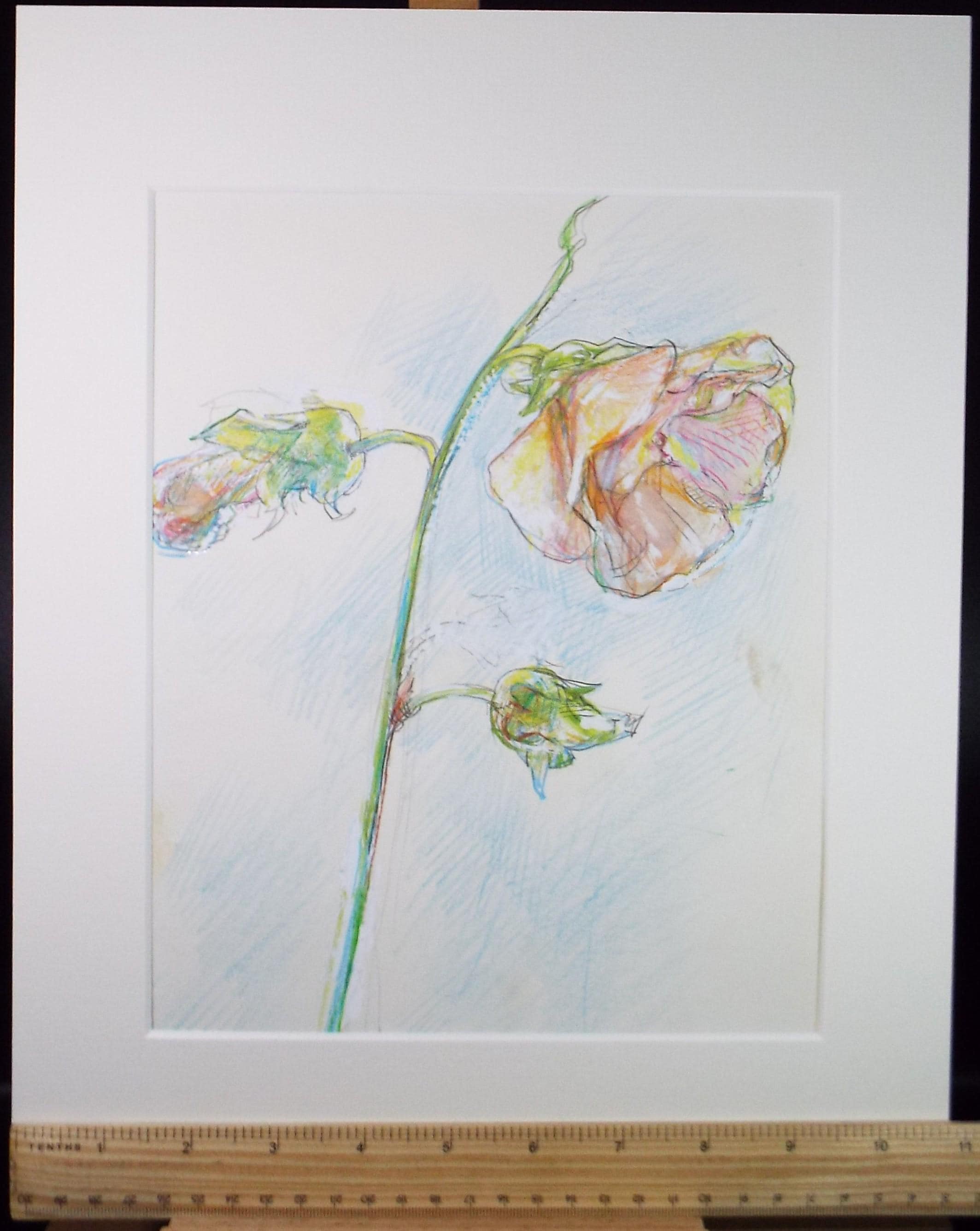 Modernist Mixed media, 'Flower Study', Circa 1990's, John Gilbey Bowles (1929-2011)