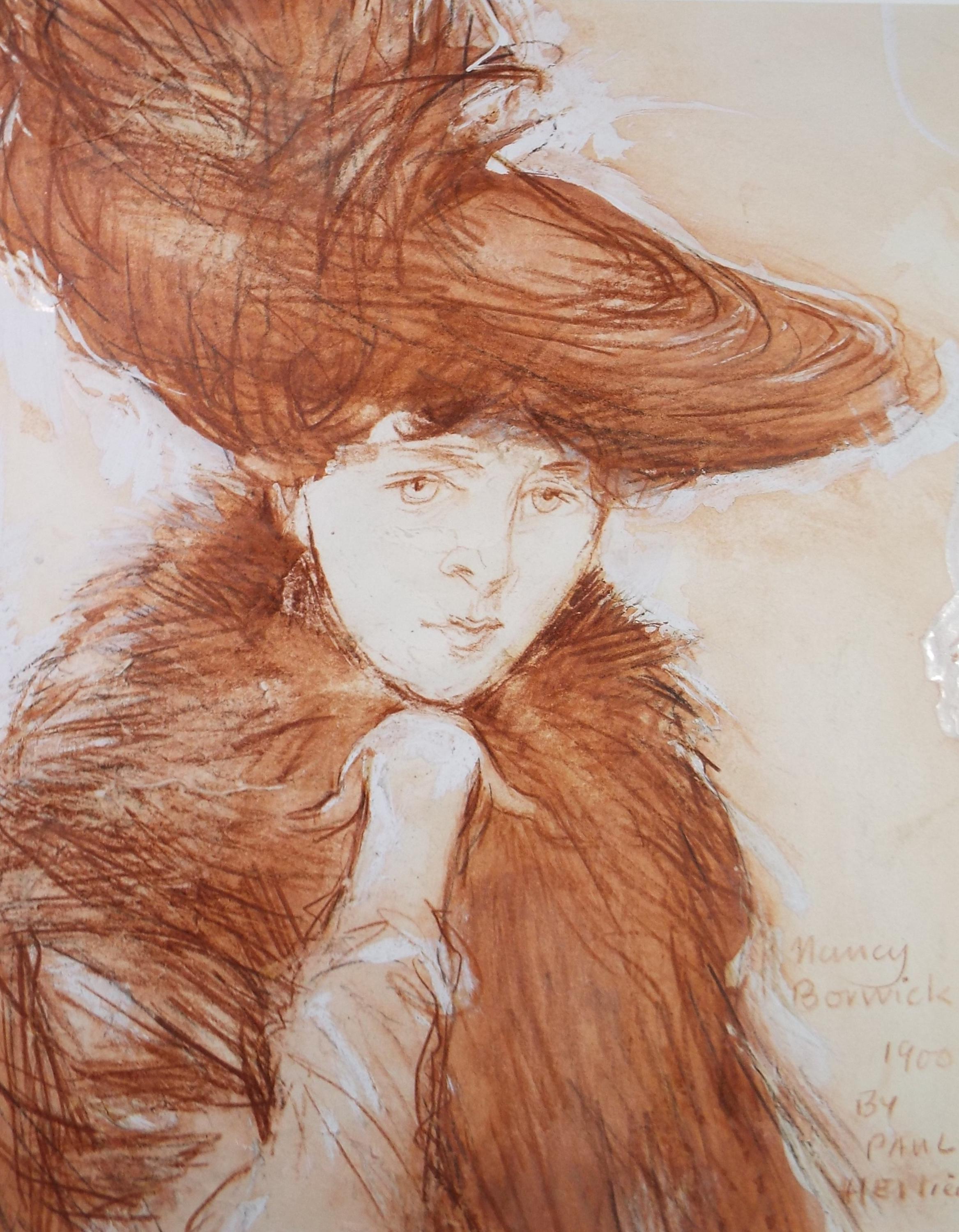 Original mixed media,'Nancy Borwick', circa 1990's, John Gilbey Bowles (1929-2011)