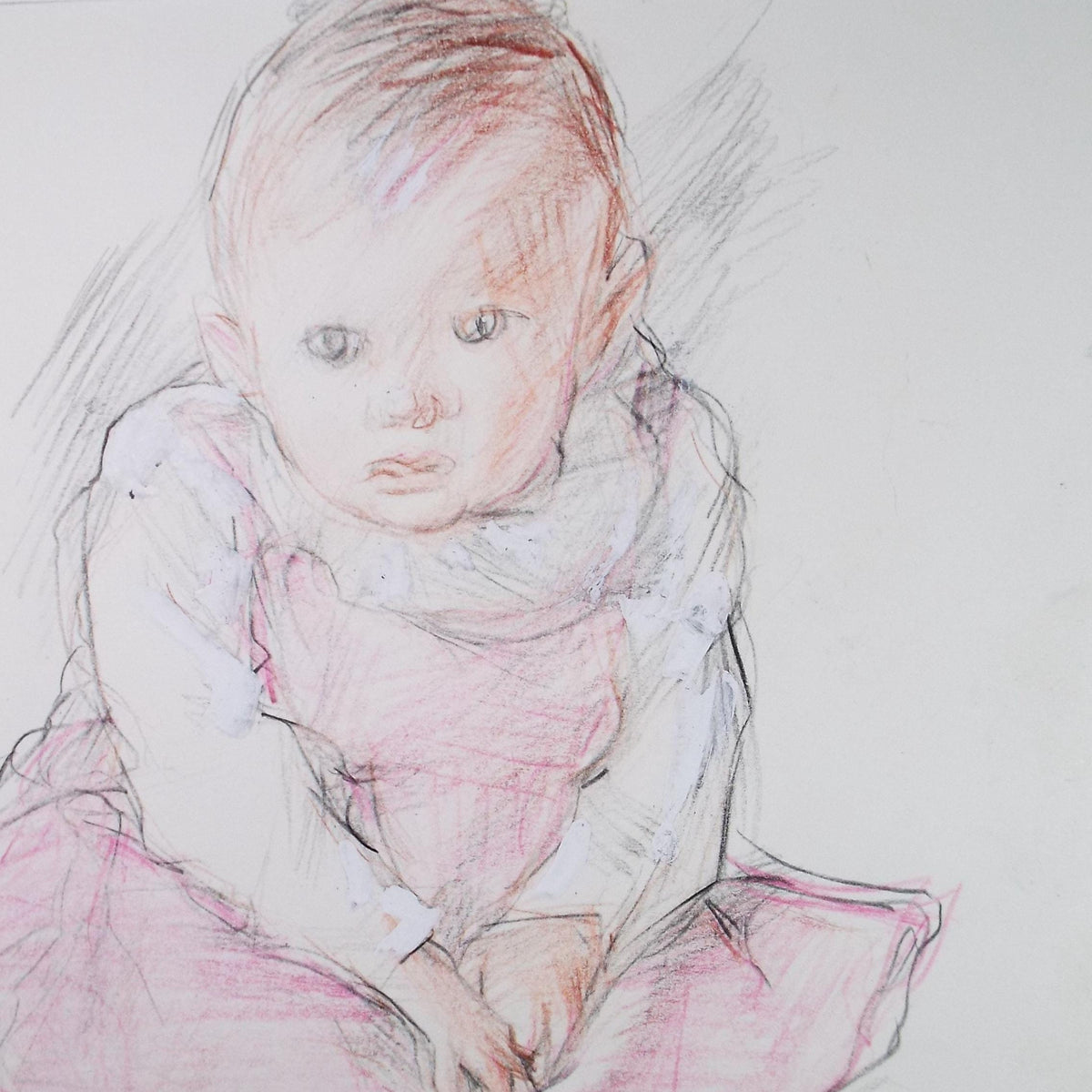 Original Pencil drawing 'Young Child', circa 1990's, John Gilbey Bowles (1929-2011)