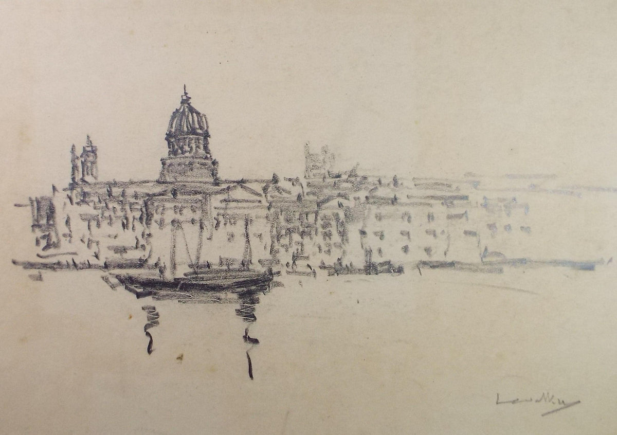 Lithograph 'View from the River' circa 1920's ,Lawrence Walker (1877-1967