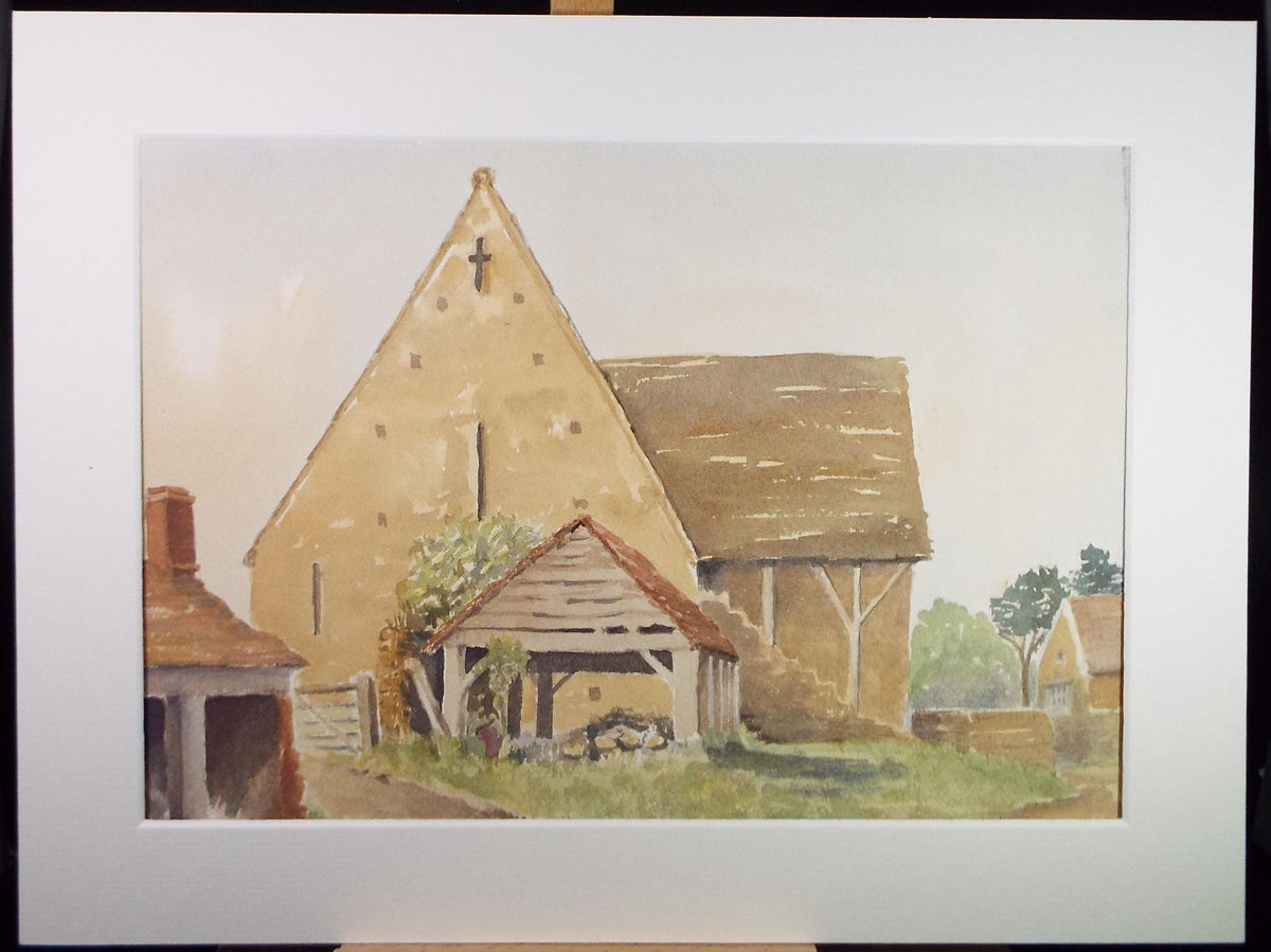 Original Watercolour, 'Farm Buildings', Circa 1950's