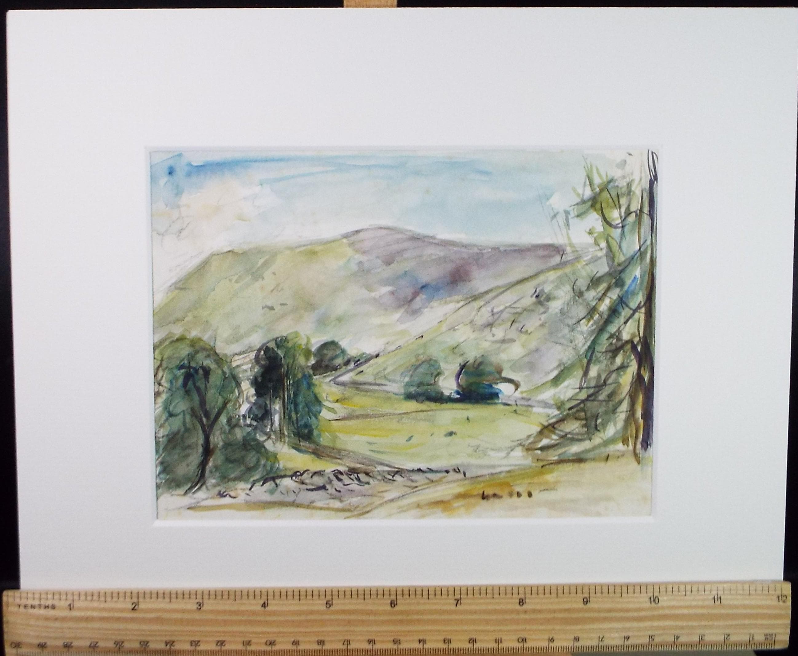 Original Watercolour , 'Landscape Study' Circa 1970's , Geoffrey Burrows (1934-2023)