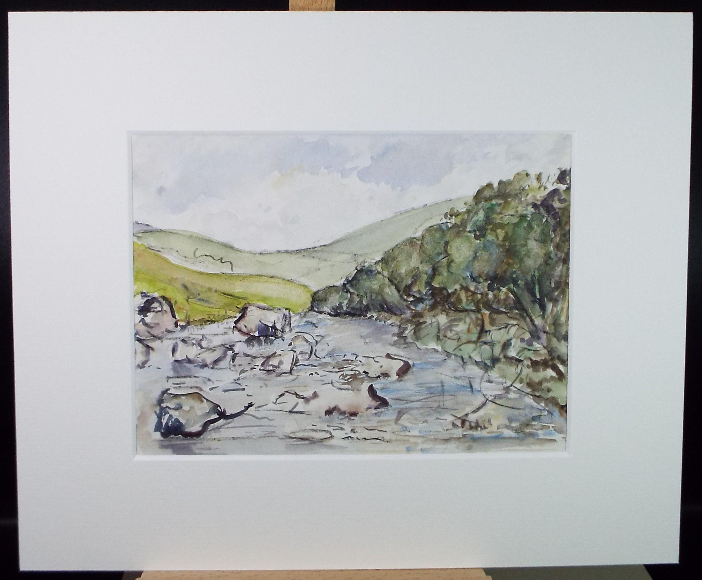Original Watercolour , 'River Study' Circa 1970's , Geoffrey Burrows (1934-2023)