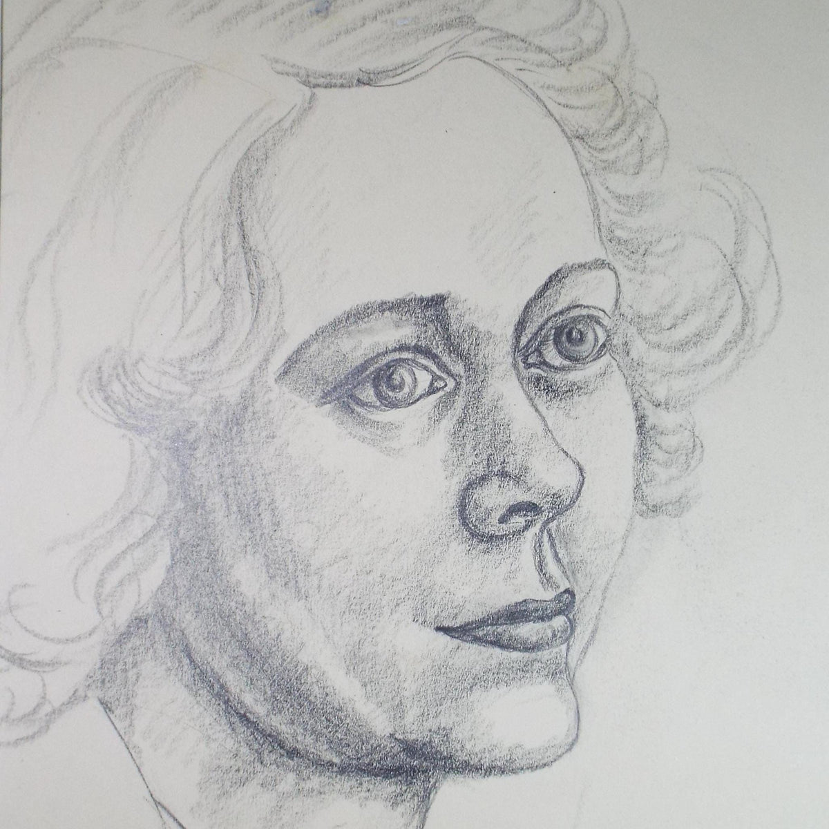 Original Pencil drawing, 'Portrait of a Woman', E Gaston Longley, Circa 1940's