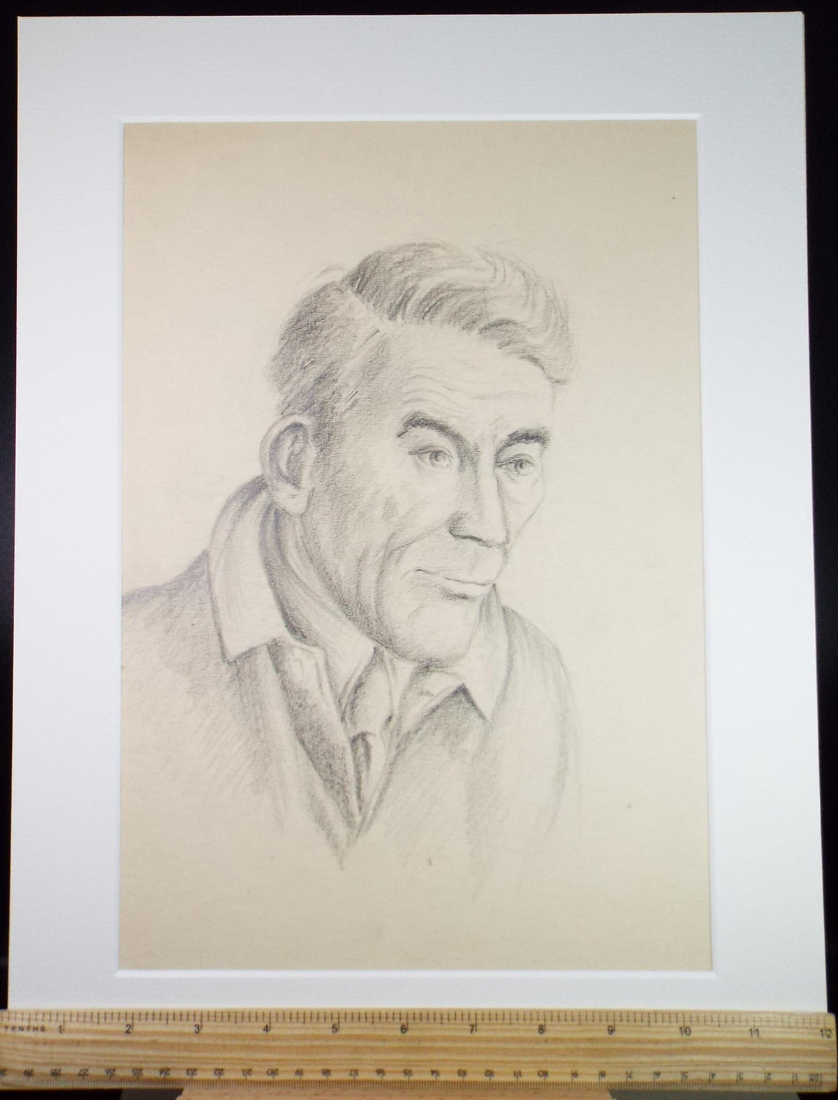Original Pencil drawing, 'Portrait of a Man', E Gaston Longley, Circa 1940's