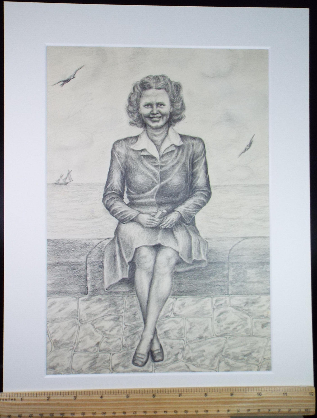 Original Pencil drawing, 'Portrait of a Woman', E Gaston Longley, Circa 1940's