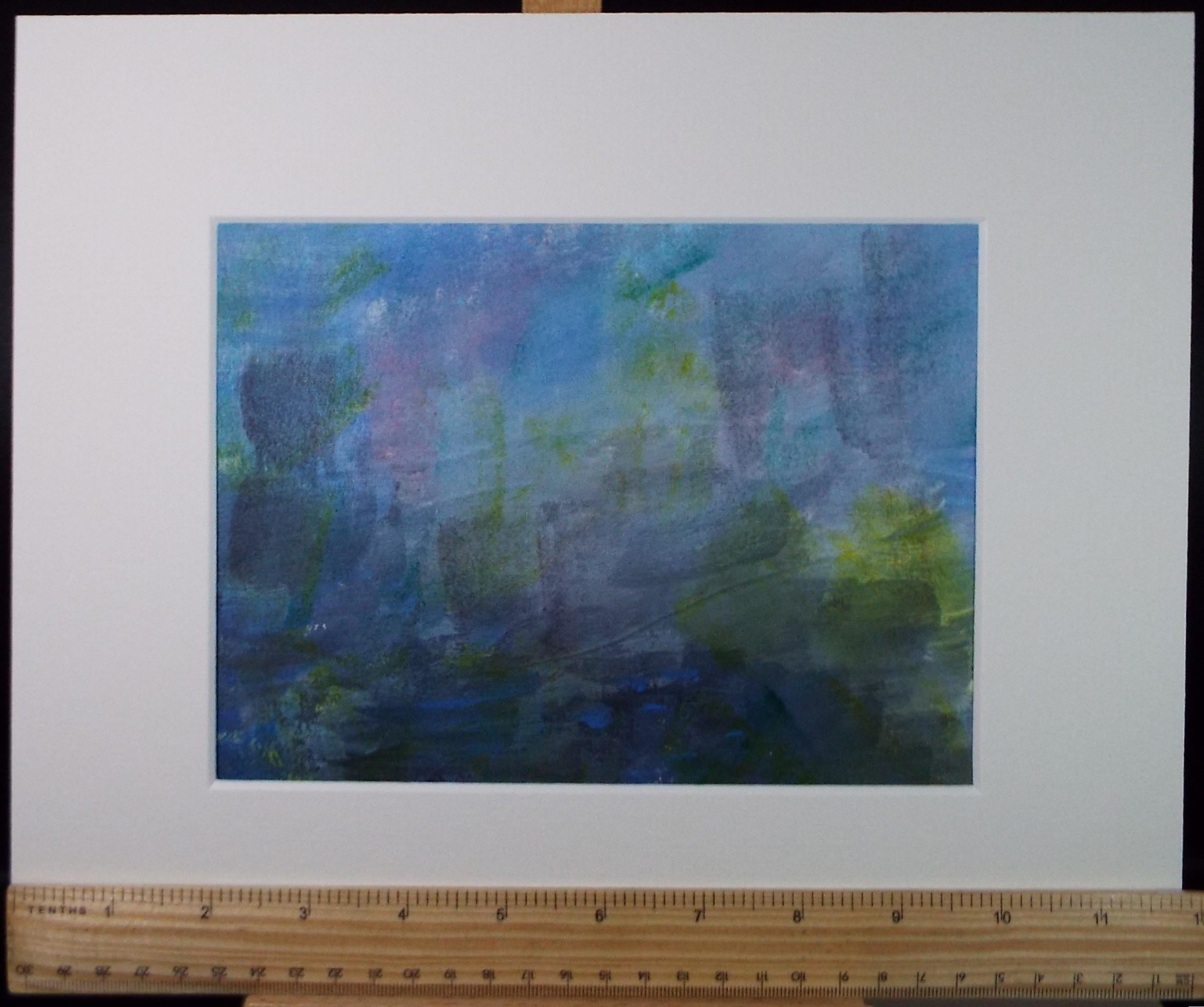 Original Abstract Painting in blue, Late 20th Century, Marie Edith Banks Canvas Art