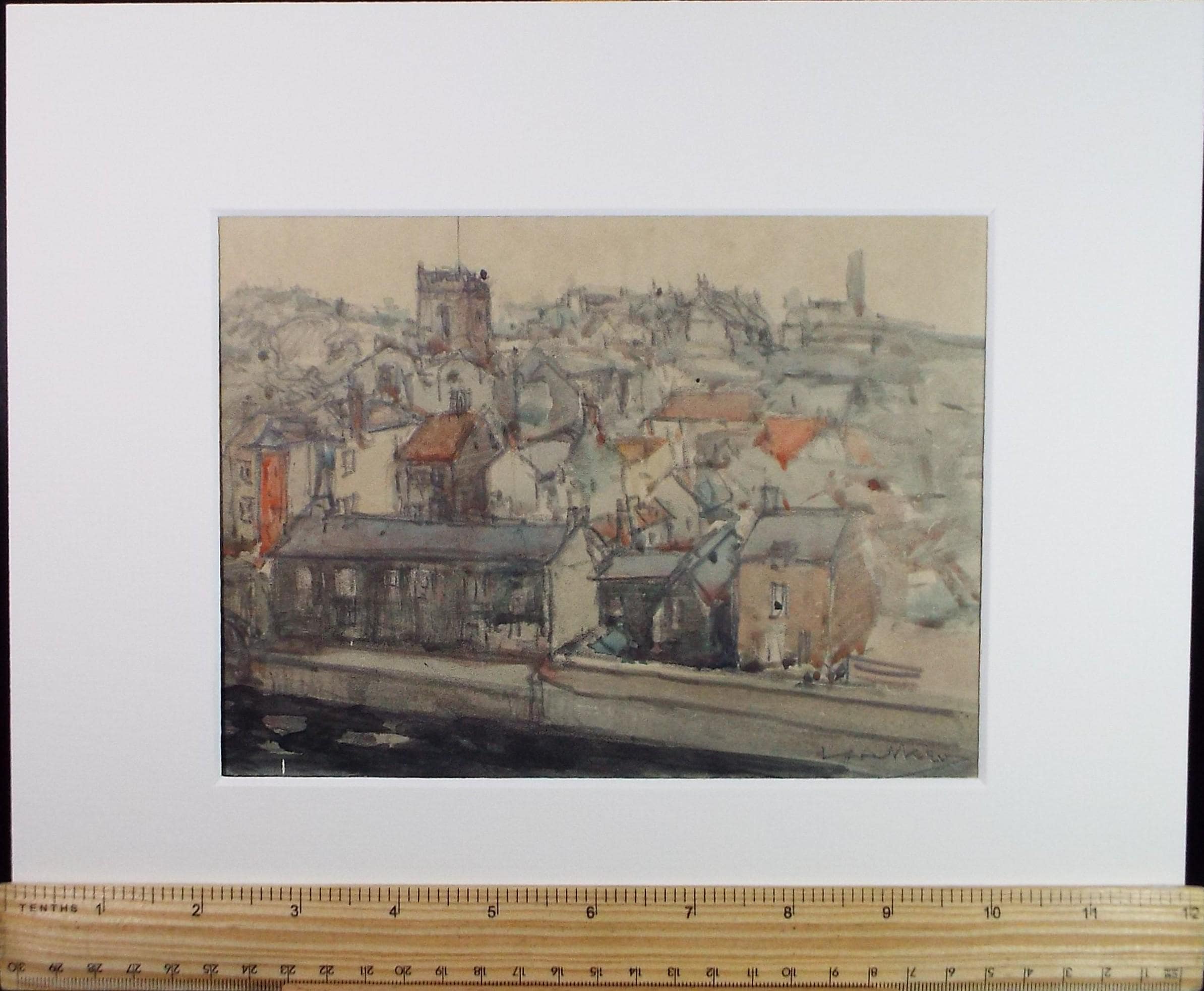 Original Watercolour & Pencil, 'Townscape', Circa 1920's, Lawrence Walker (1877-1967)