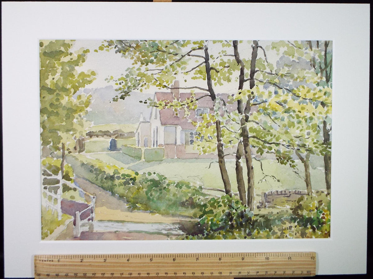 Original Watercolour, 'House in a Lane', Circa 1960's, Richard A Siddall