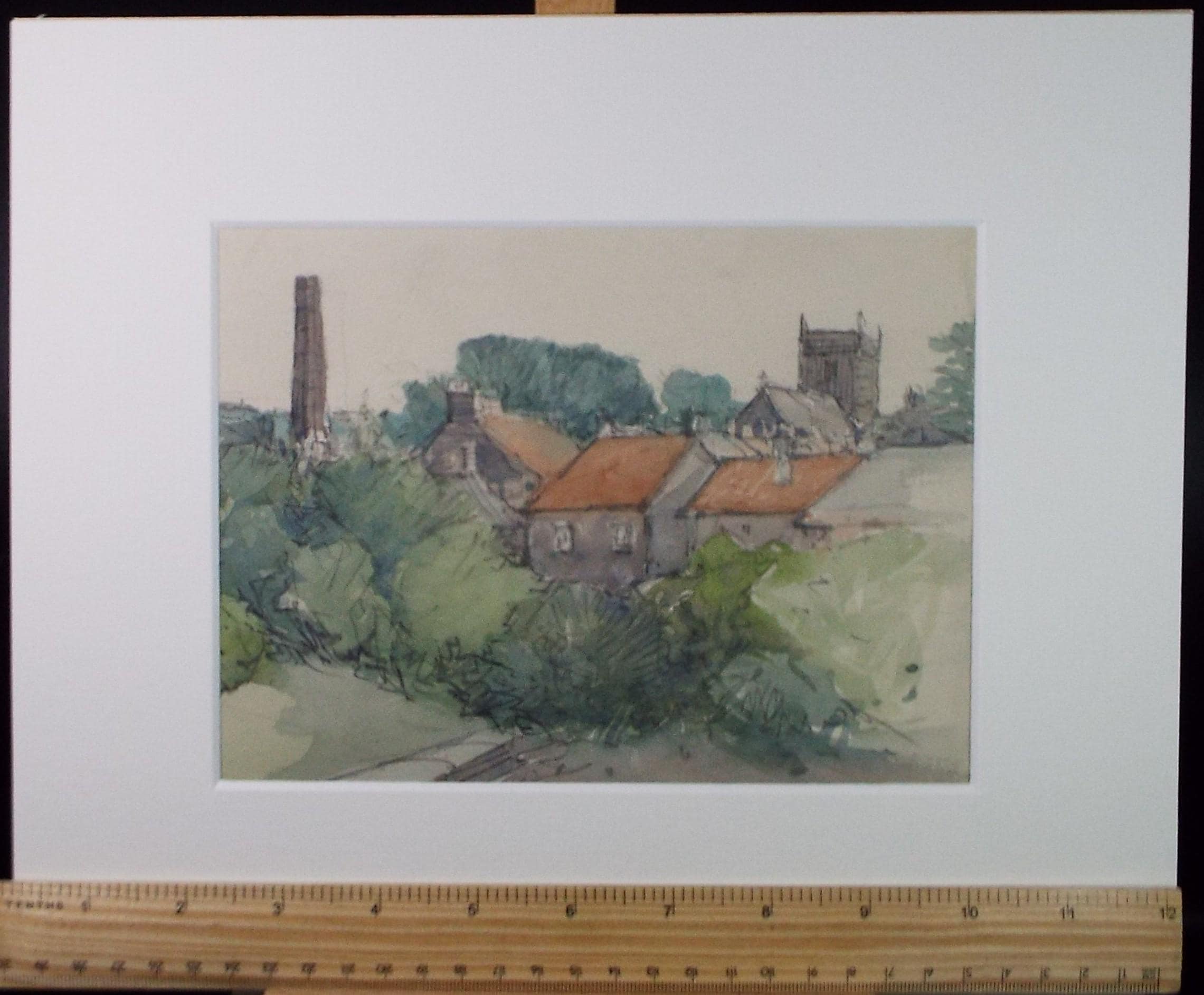 Original Watercolour & Pencil, 'Townscape', Circa 1920's, Lawrence Walker (1877-1967)