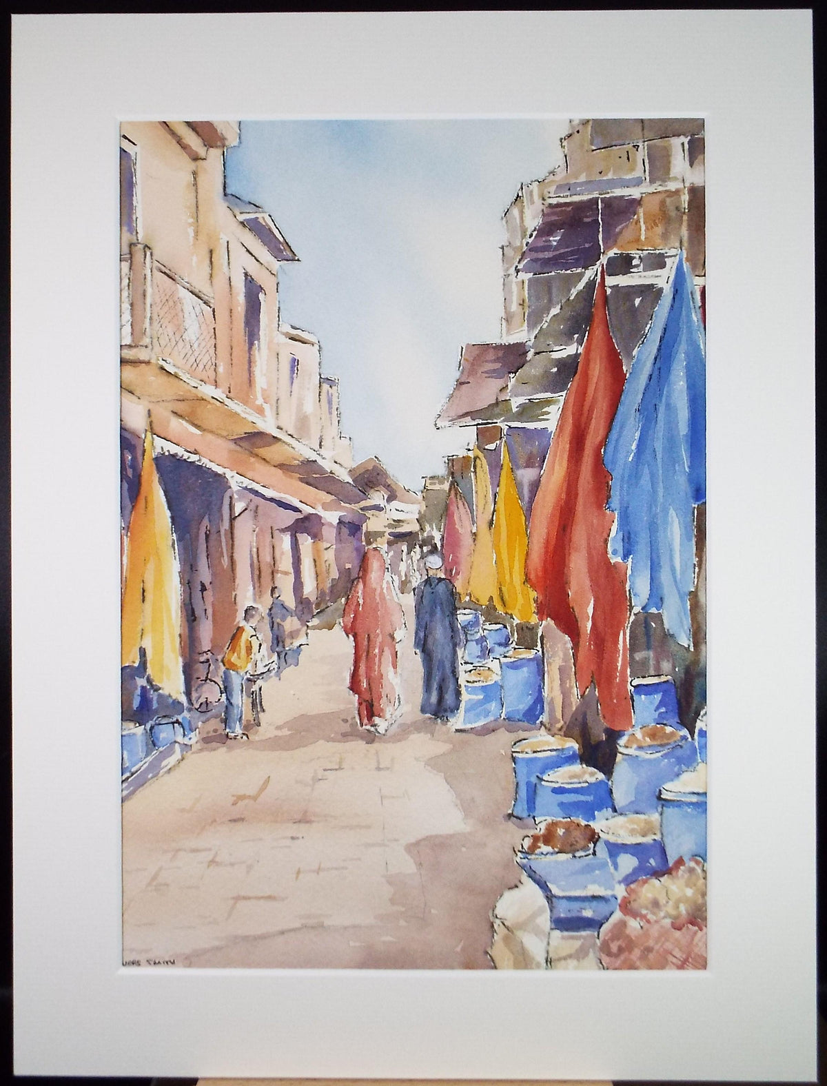 Original Watercolour , 'North African Street Scene',c 1990's' Dorothea Travers-Smith,