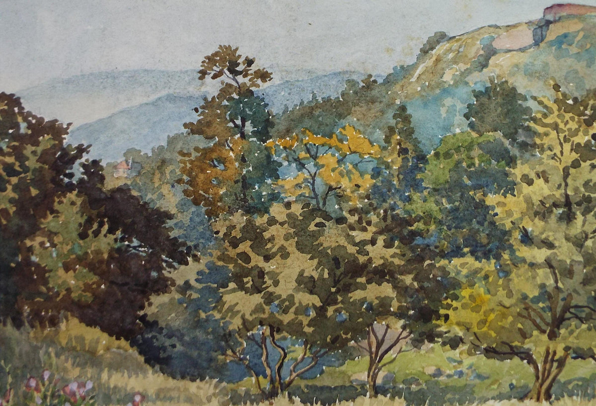 Original Watercolour 'Wooded Hills', Dated 1972, Richard A Siddall