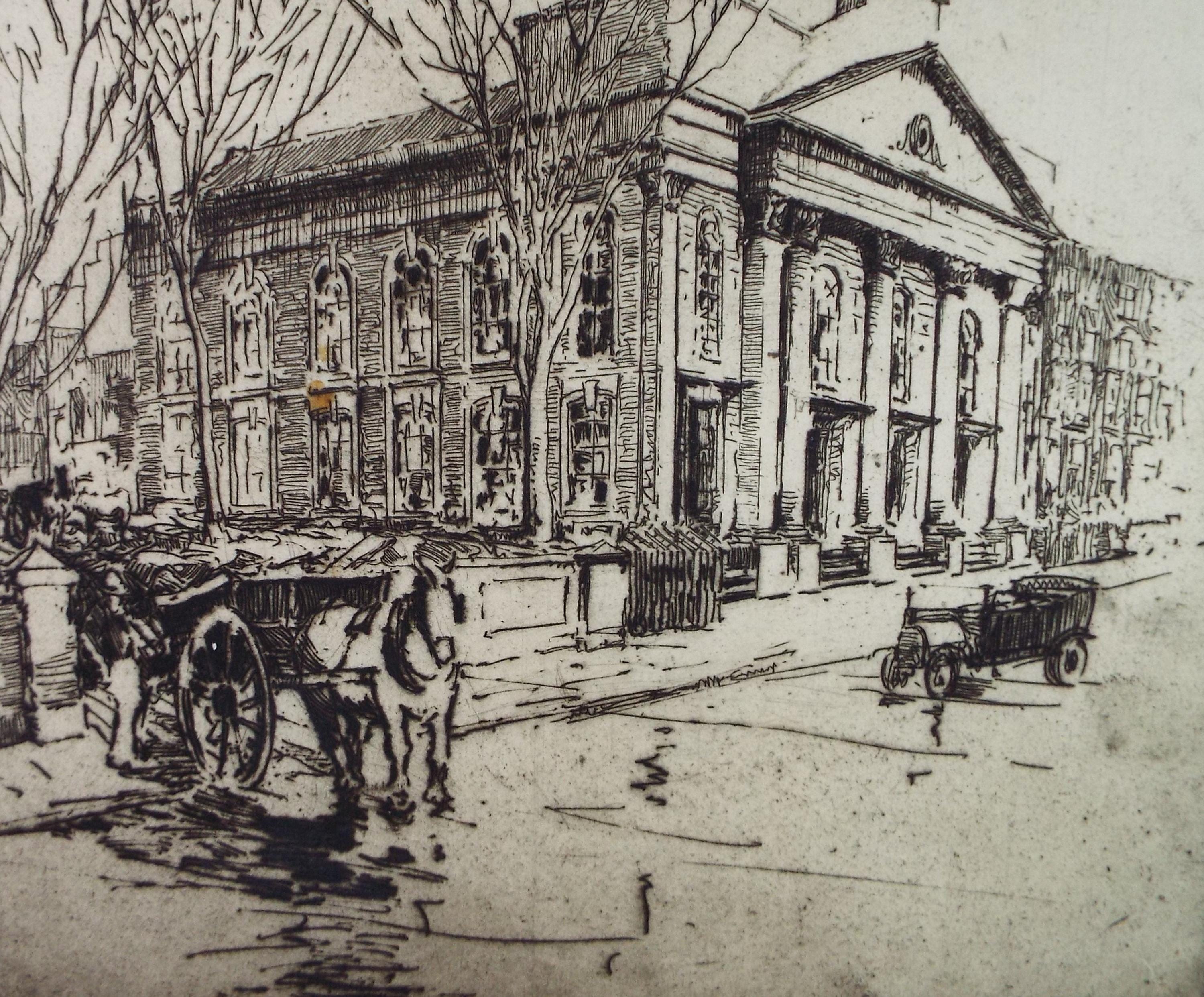 Hand Pressed Etching, 'A Mansion House', Lawrence Walker (1877-1967), Circa 1920's
