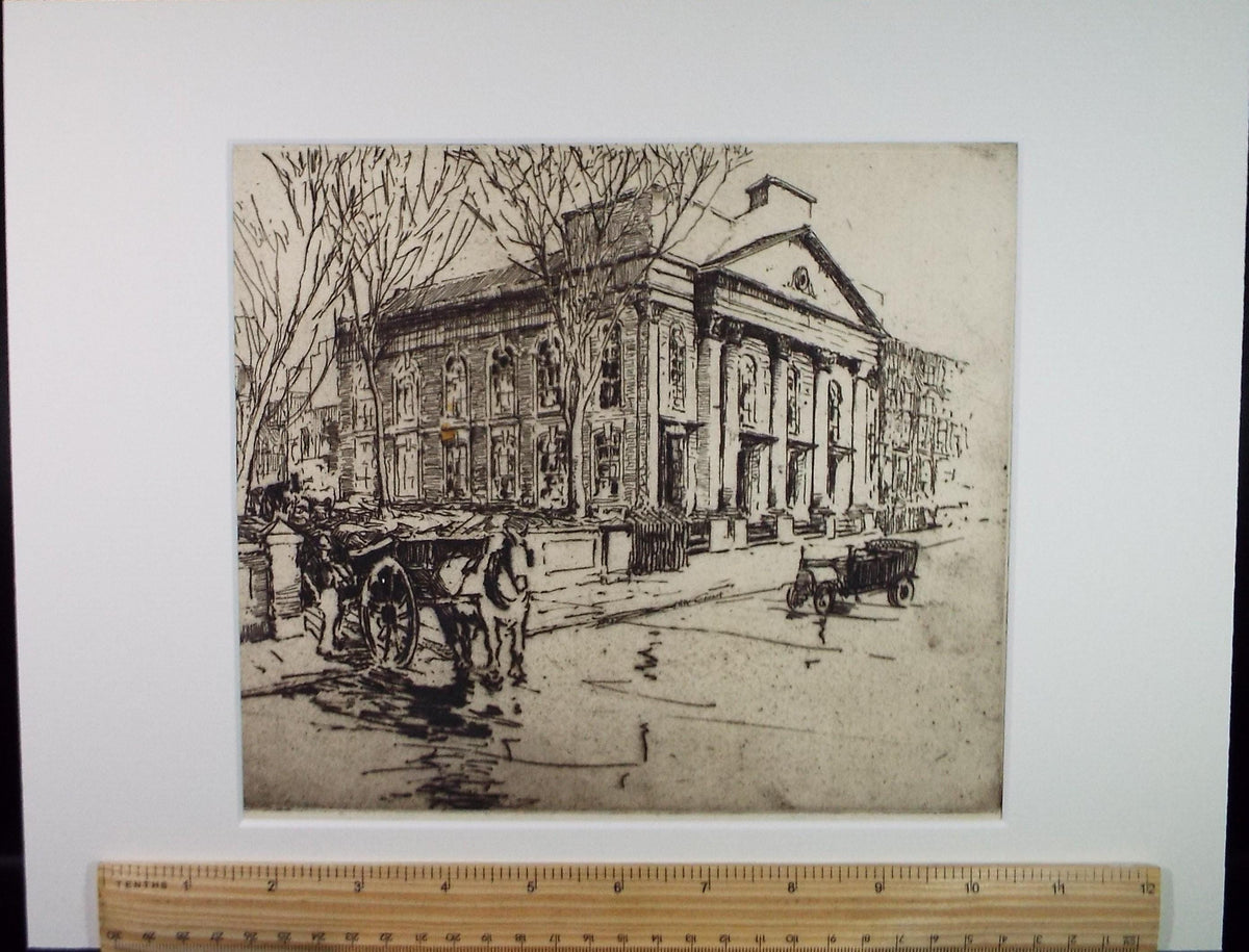 Hand Pressed Etching, 'A Mansion House', Lawrence Walker (1877-1967), Circa 1920's