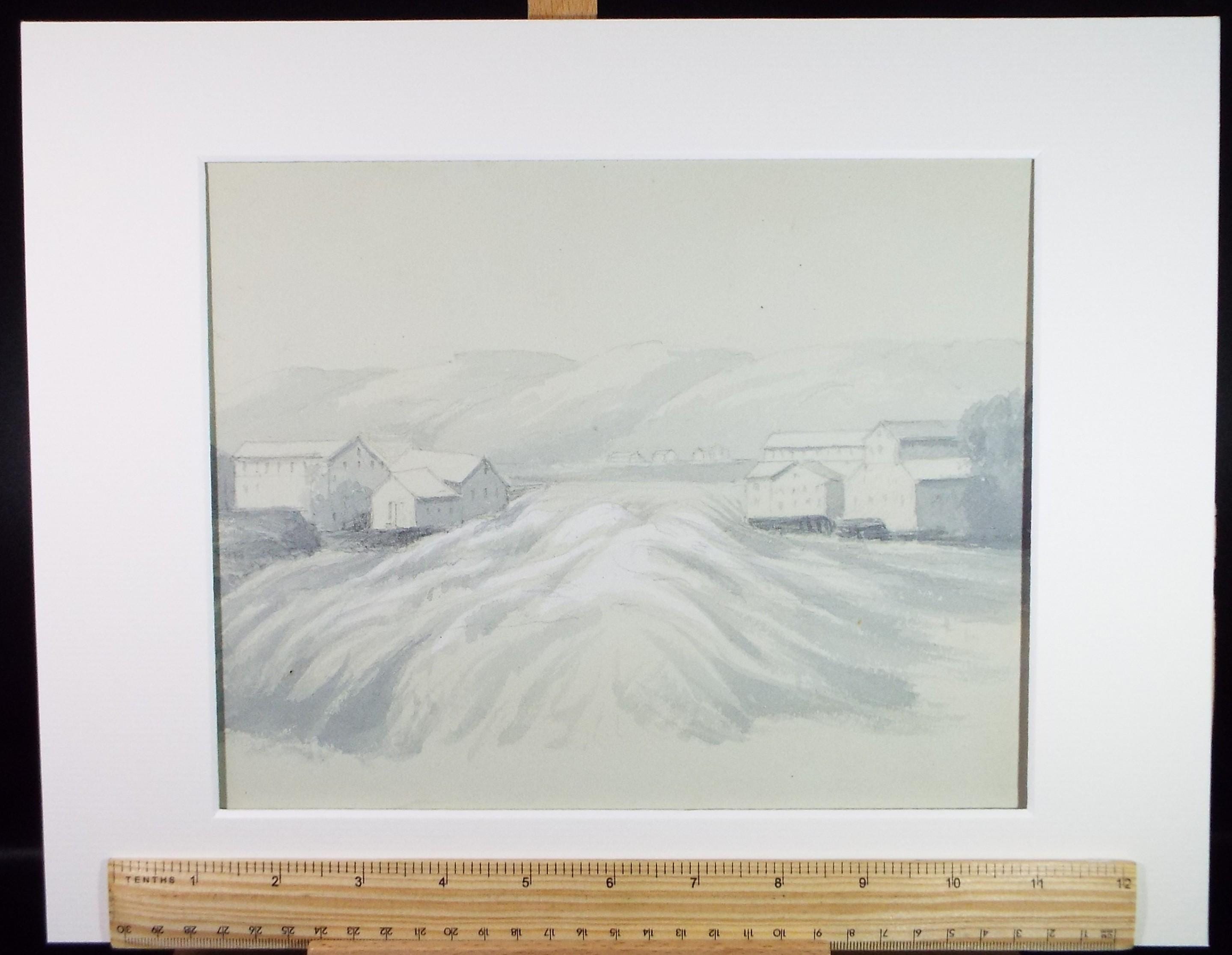 Original Watercolour, 'Landscape with Warehousing',Late 19th Century, artist Unknown