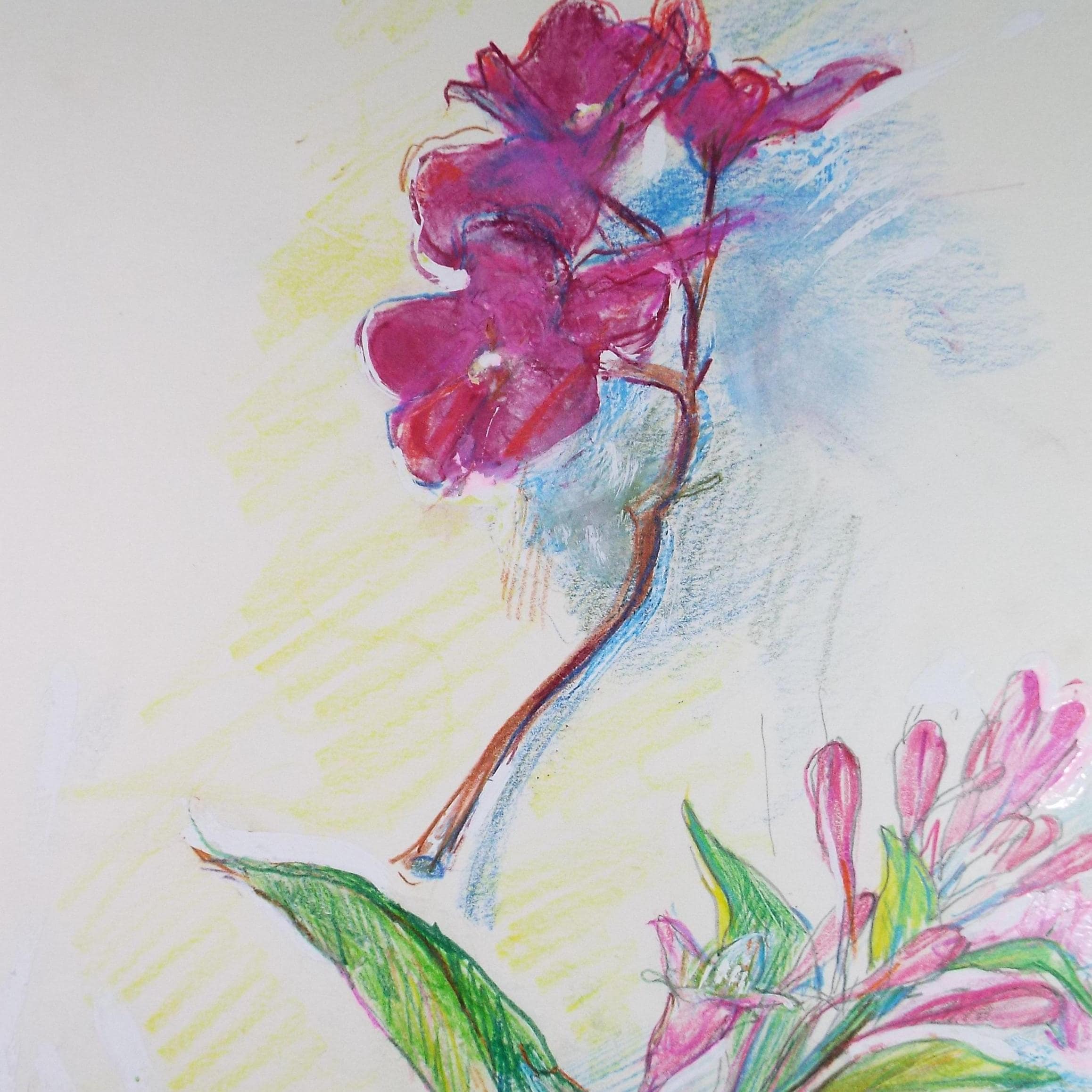 Modernist Mixed media, 'Still life of Weigela', Circa 1990's, John Gilbey Bowles (1929-2011)