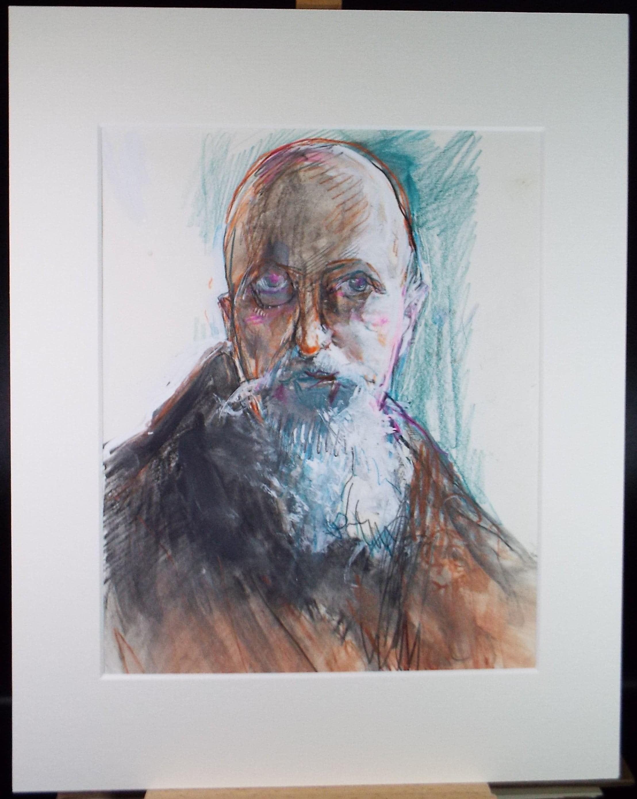 Original mixed media,'Portrait of a Man', circa 1990's, John Gilbey Bowles (1929-2011)