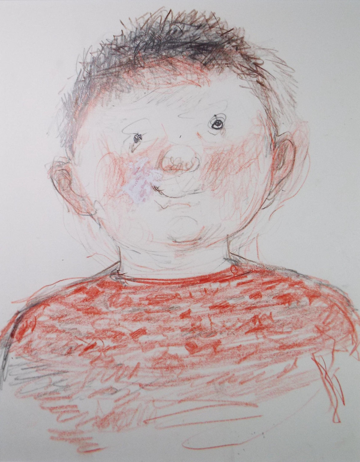 Original mixed media,'Young Boy', circa 1990's, John Gilbey Bowles (1929-2011)