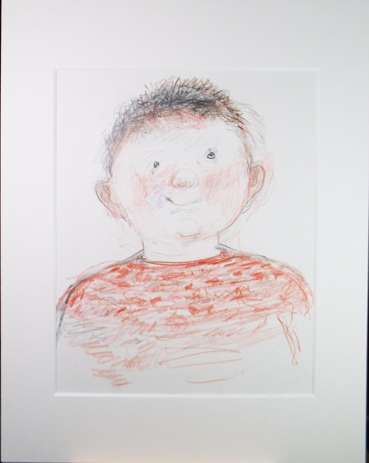Original mixed media,'Young Boy', circa 1990's, John Gilbey Bowles (1929-2011)