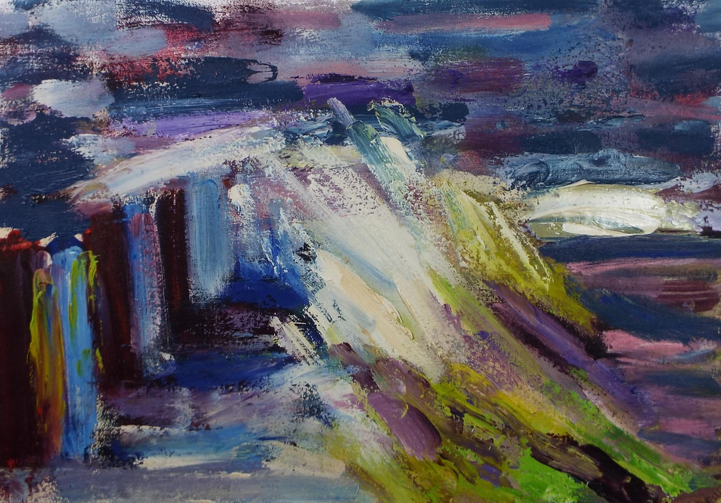 Original Abstract Painting in colours, Late 20th Century, Marie Edith Banks Canvas Art