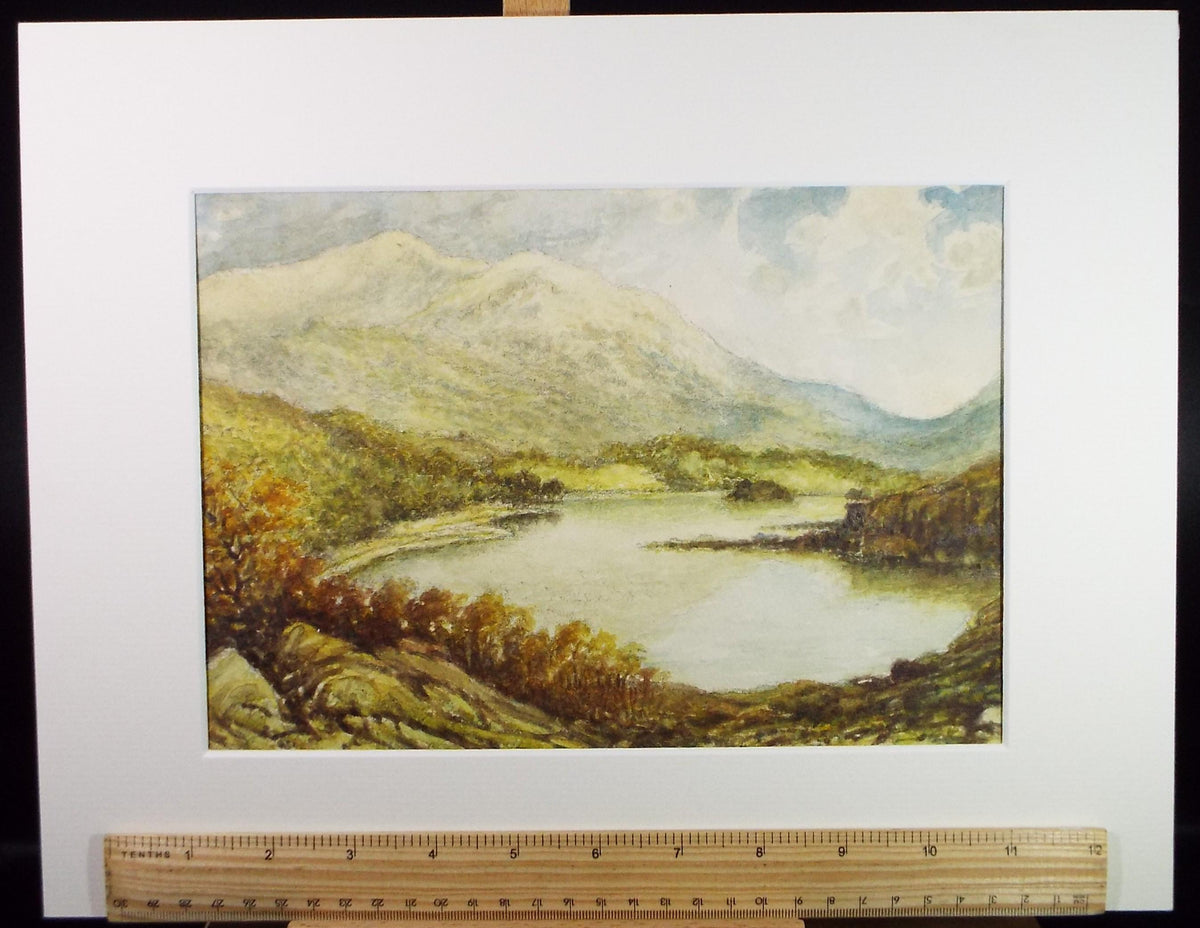 Original Watercolour, 'Lake landscape', late 19th Century
