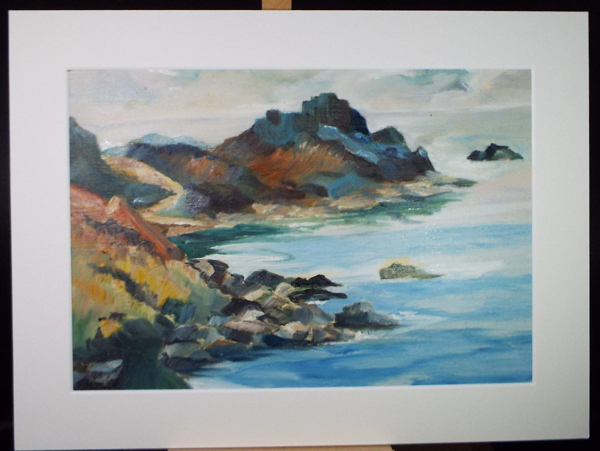 Original Acrylic on Paper, 'Rocky Coast', Circa 1980's