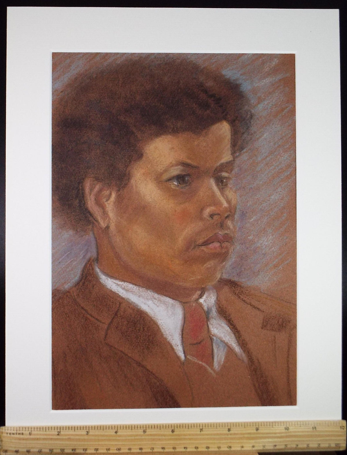 Original Pastel,'Portrait of a Man, circa 1980's, Unknown artist