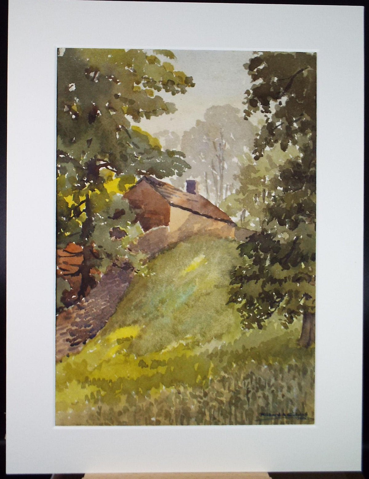 Original Watercolour 'Cottage in the Woods', Dated 1955, Richard A Siddall
