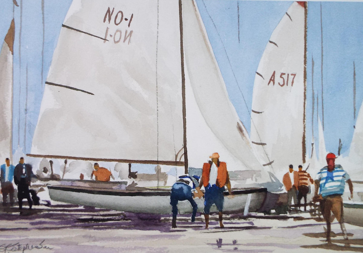 Original Watercolour,'The Regatta', G E Stephenson, Circa 1990's