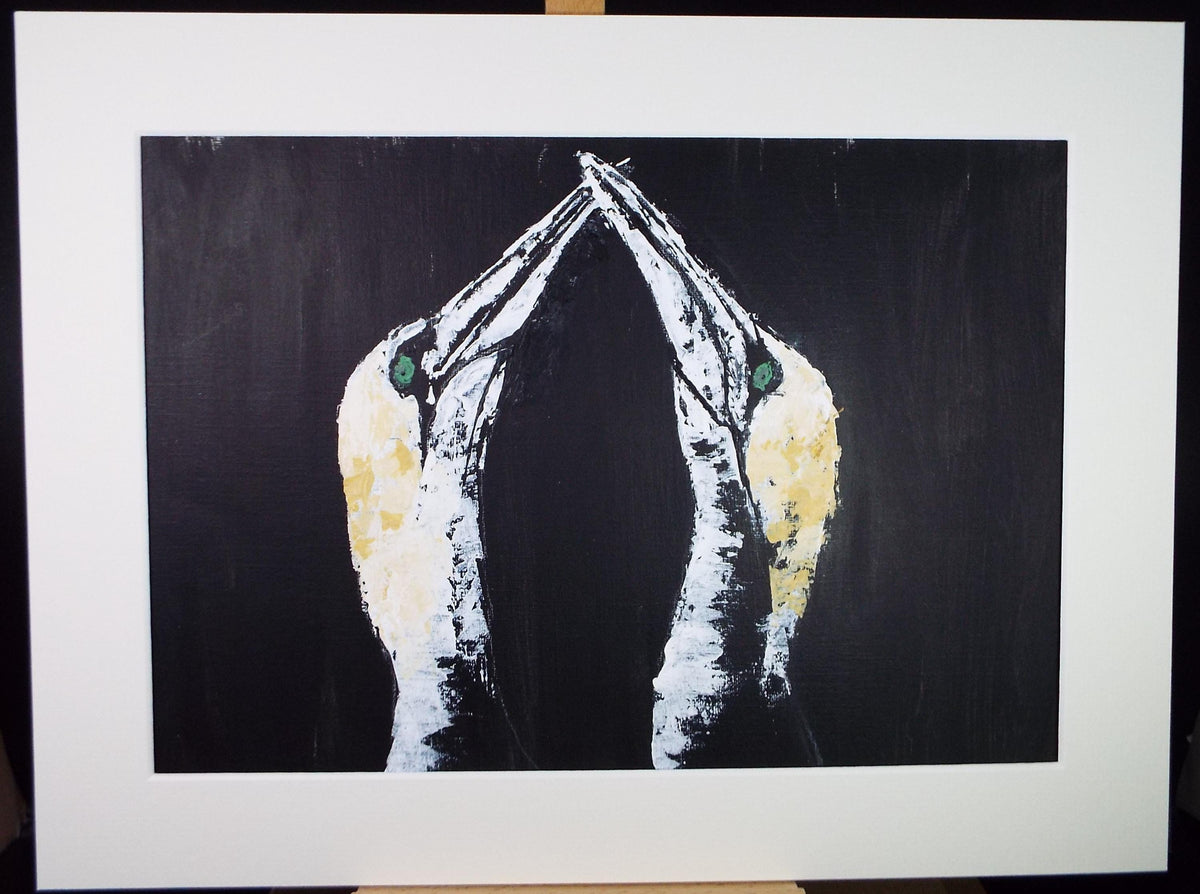 Original acrylic painting 'Pair of Gannets', Unknown Artist, Circa 1980's