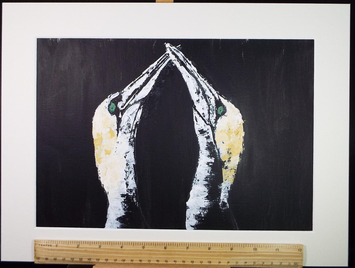 Original acrylic painting 'Pair of Gannets', Unknown Artist, Circa 1980's