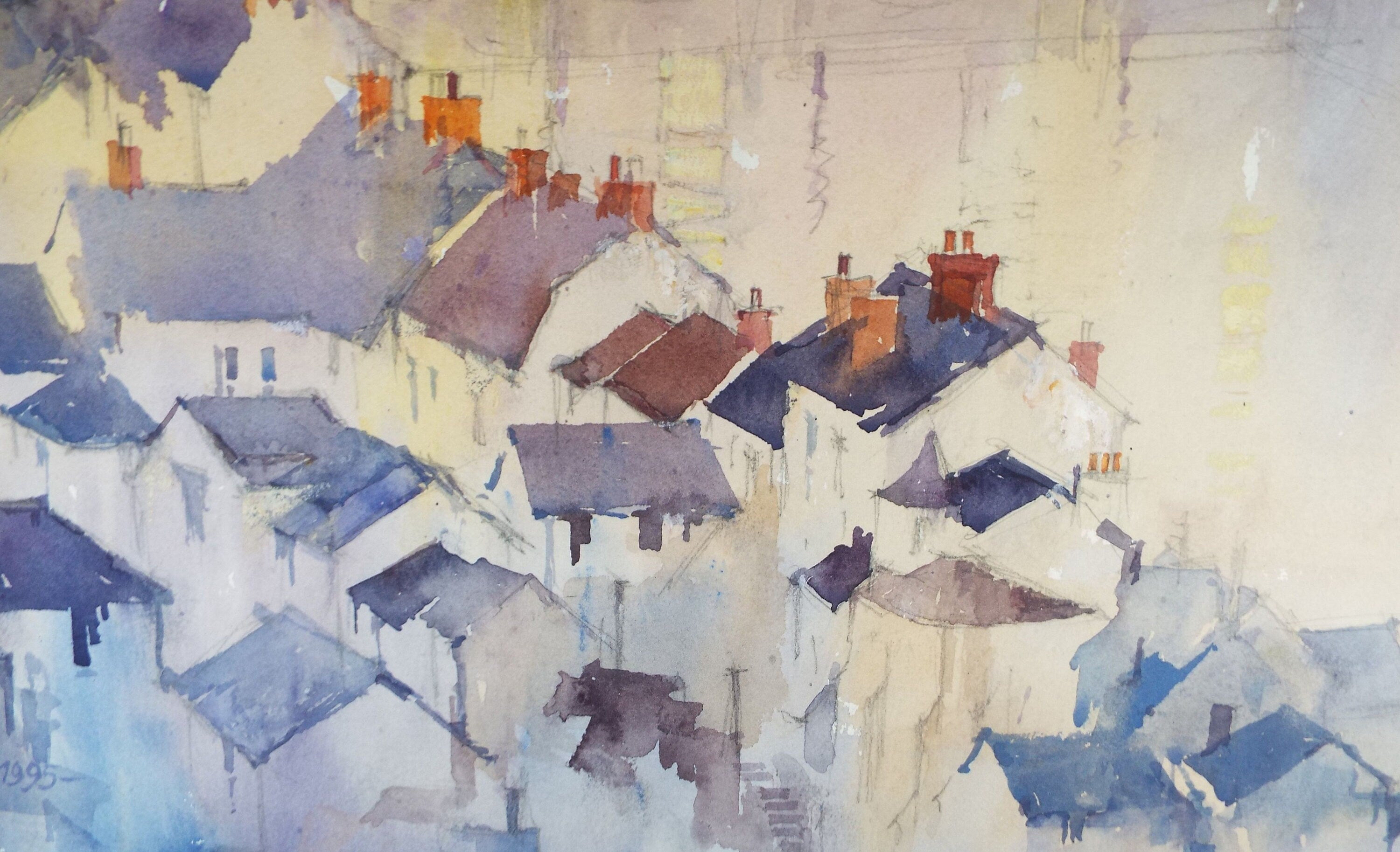 Michael Cadman RI ARCI (1920 - 2012), 1995, Bridge Over the Loire'- Original Watercolour on Paper, Double Mounted ready for framing