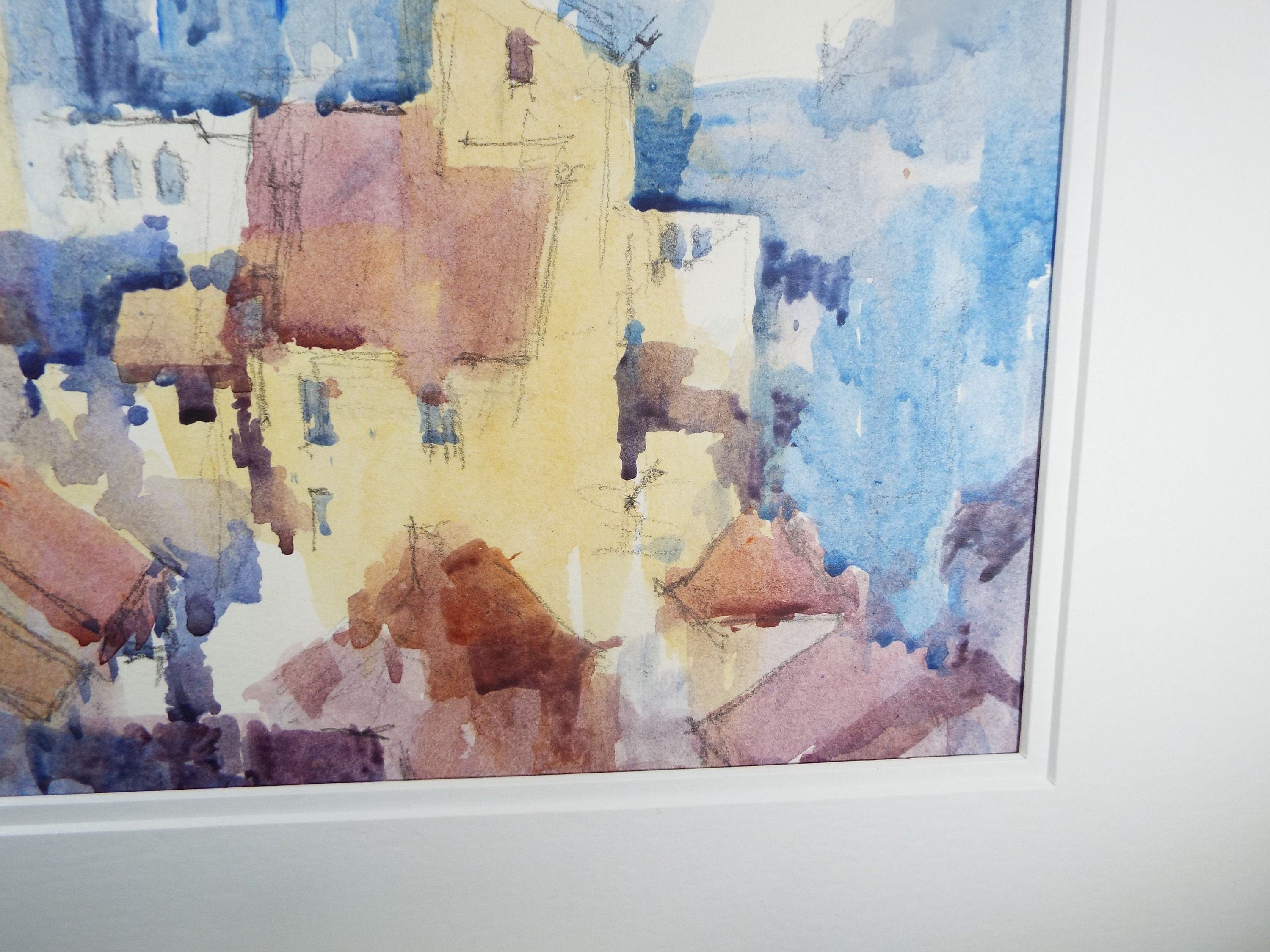 Michael Cadman RI ARCA (1920-2012) c1990's, 'Italian Mountain Village'- Original Watercolour on Paper, Double Mounted ready for framing