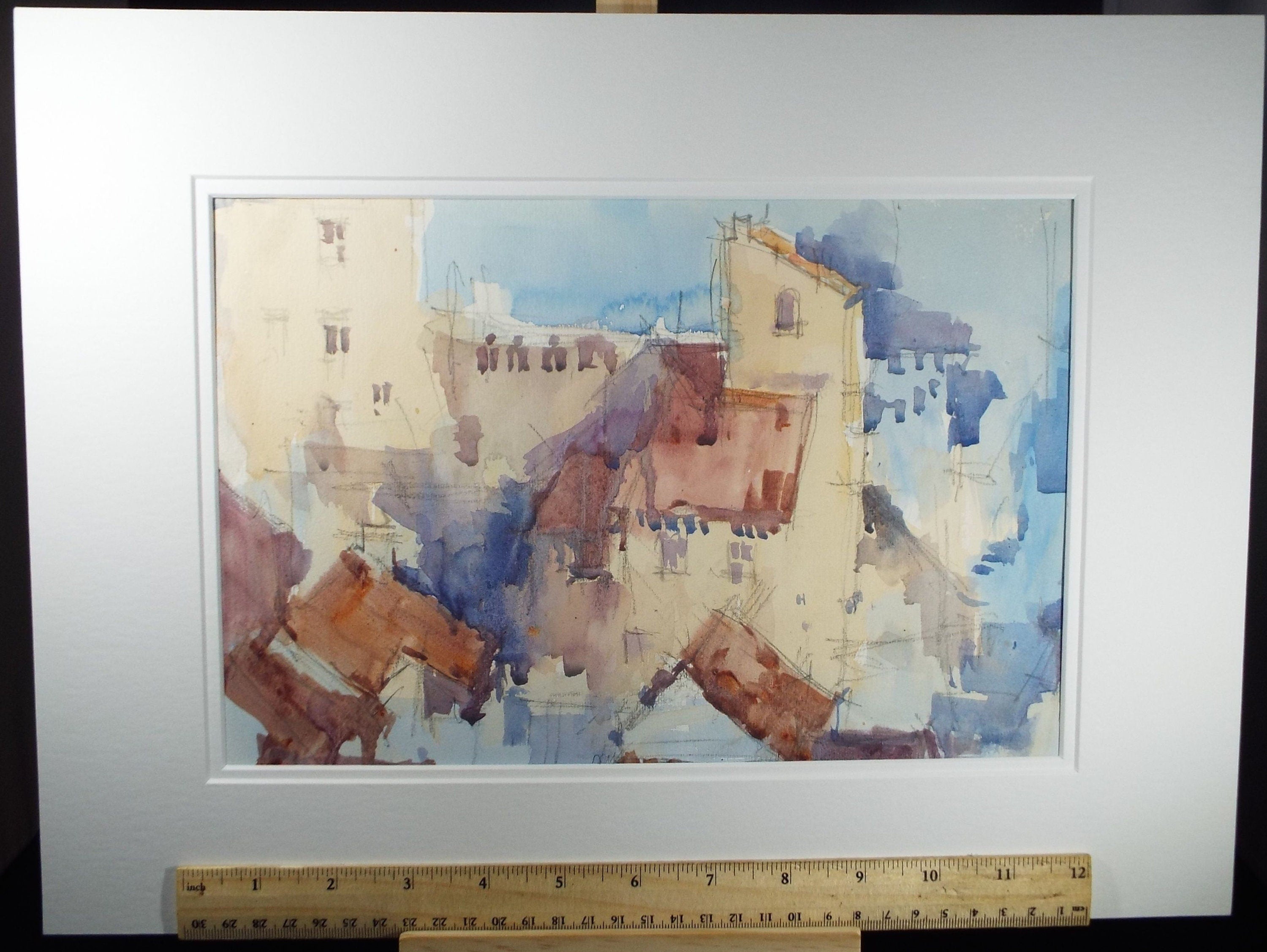 Michael Cadman RI ARCA (1920-2012) c1990's, 'Italian Mountain Village'- Original Watercolour on Paper, Double Mounted ready for framing