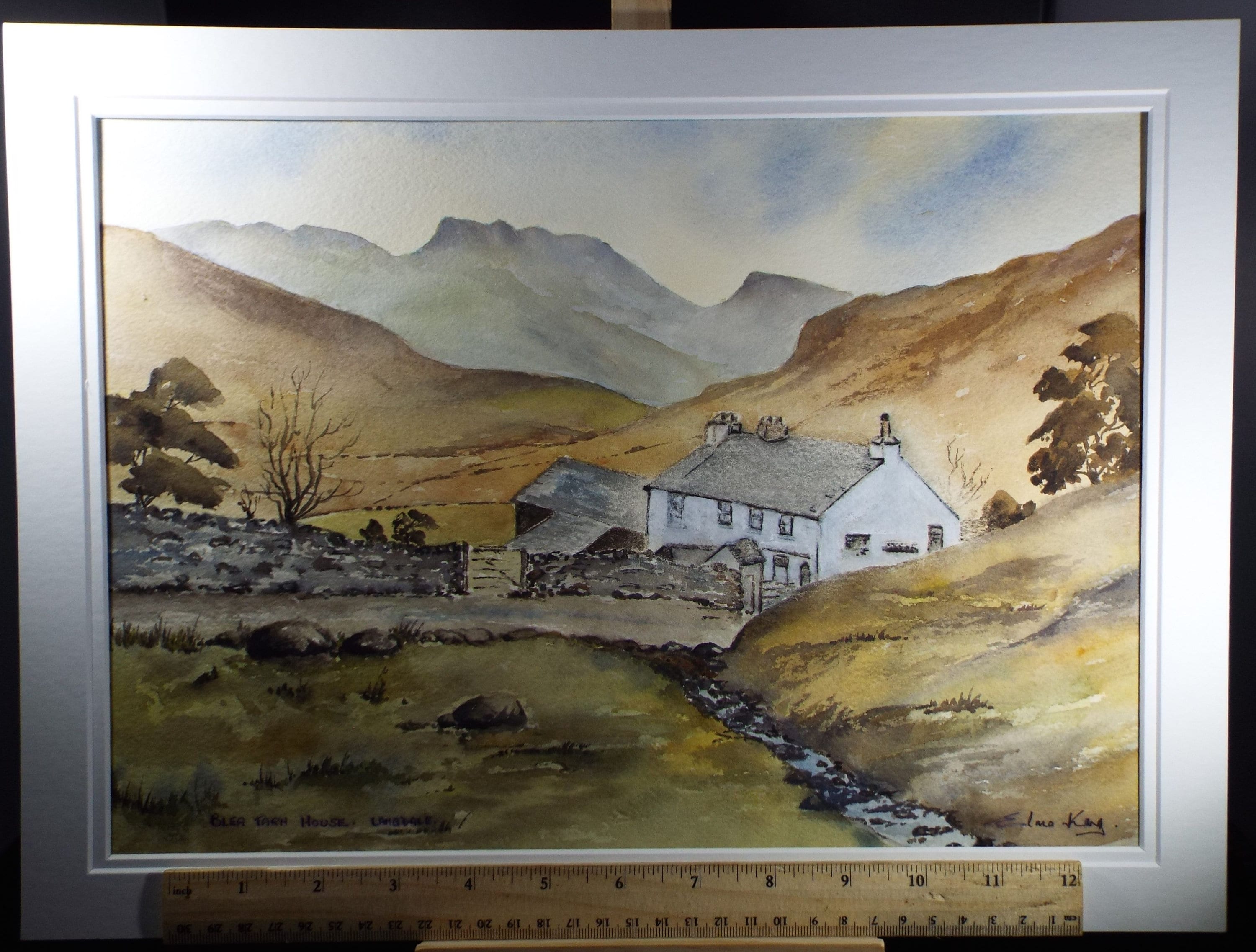 Elma Key (20-21st Century), British , 'Blea Tarn House, Langdale'- Original Watercolour on Paper, Double Mounted ready for framing