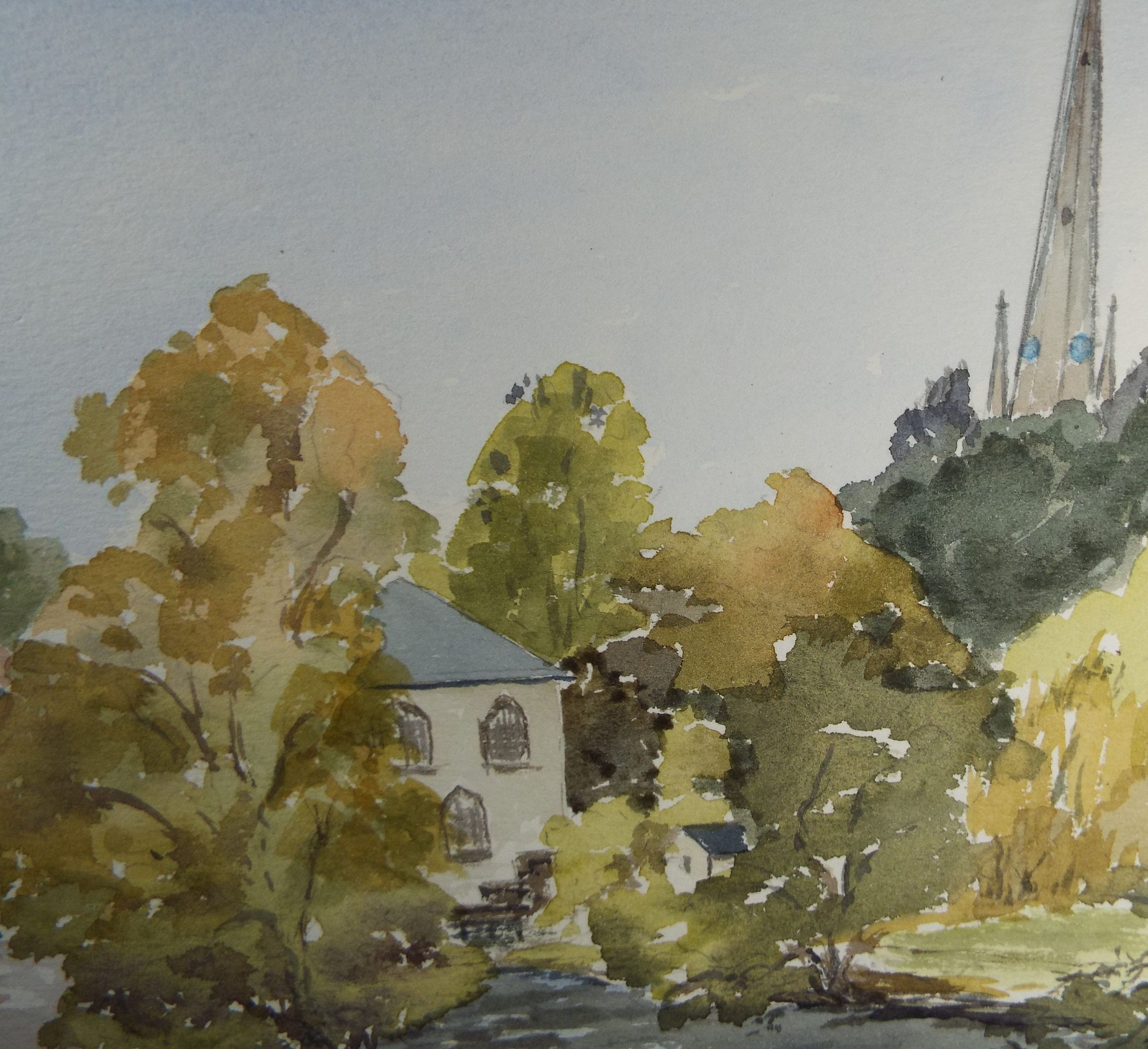 Lake District Watercolour on Paper, Elma Key (20-21st Century), British 'Lake District - Cockermouth', Double Mounted ready for framing