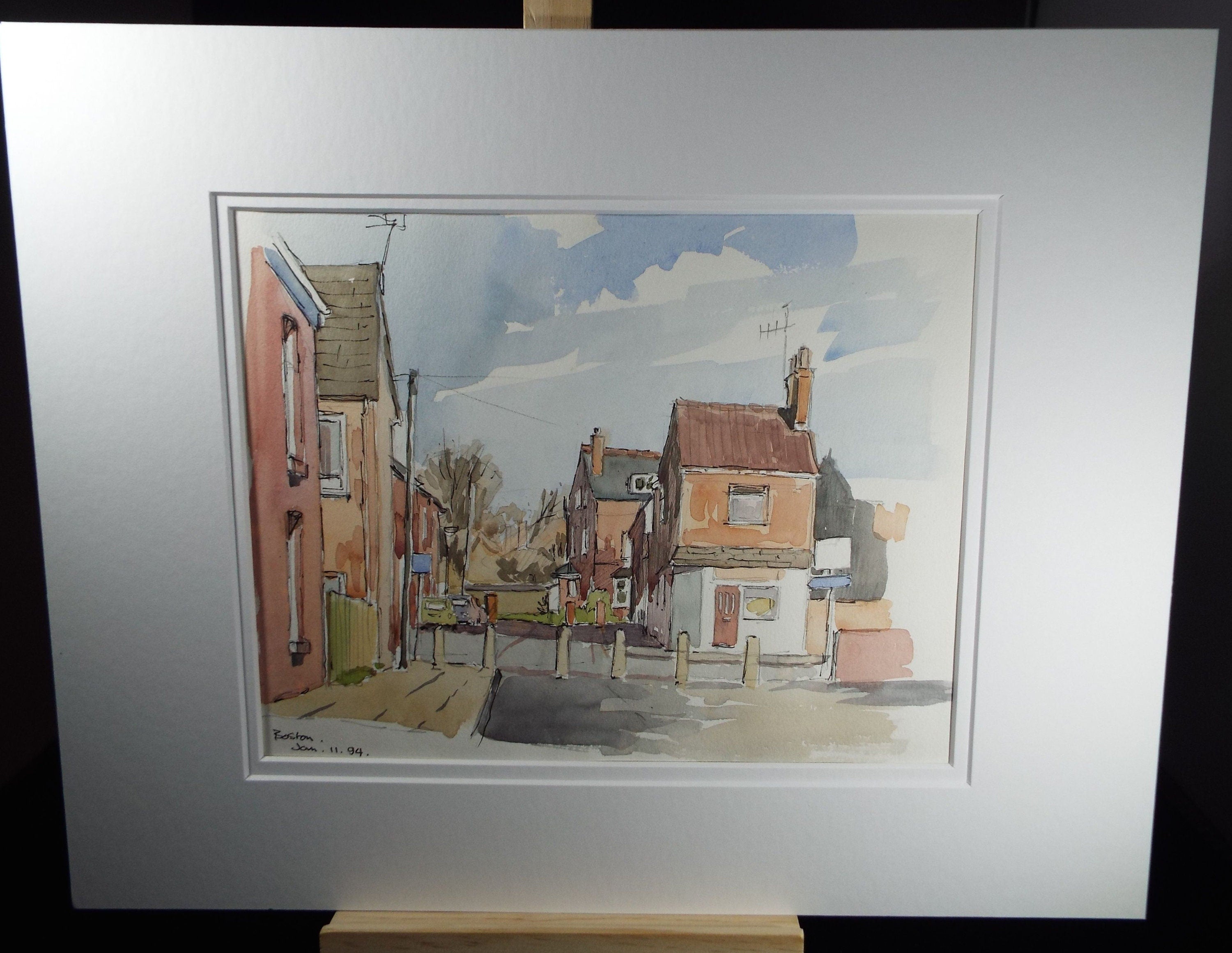 Terry Shelbourne (1930-2020), British, 'Morton, Lincolnshire' - Original Watercolour on Paper, Double Mounted ready for framing