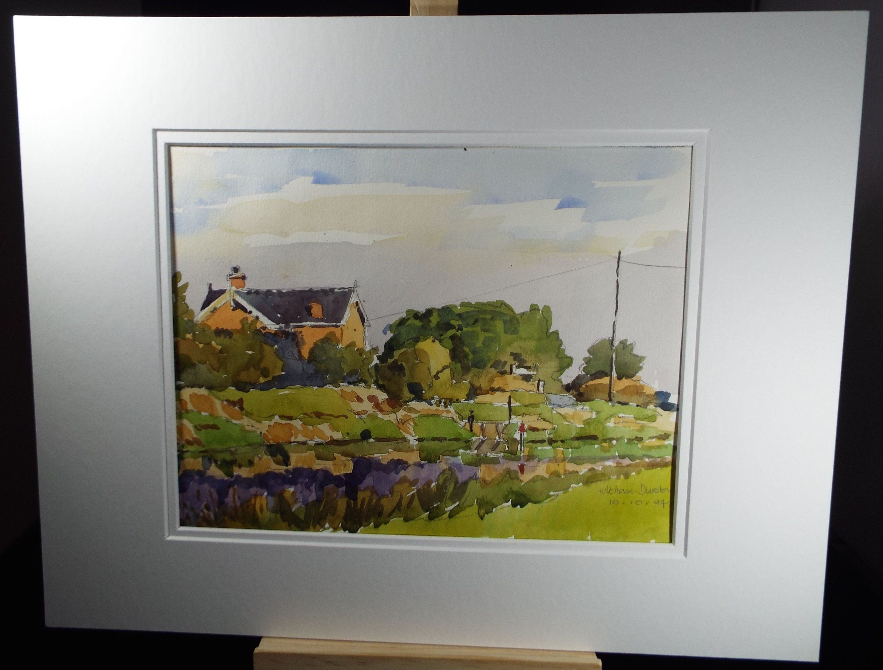 Terry Shelbourne (1930-2020), British, 'Whitam Dunston, Lincolnshire' - Original Watercolour on Paper, Double Mounted ready for framing