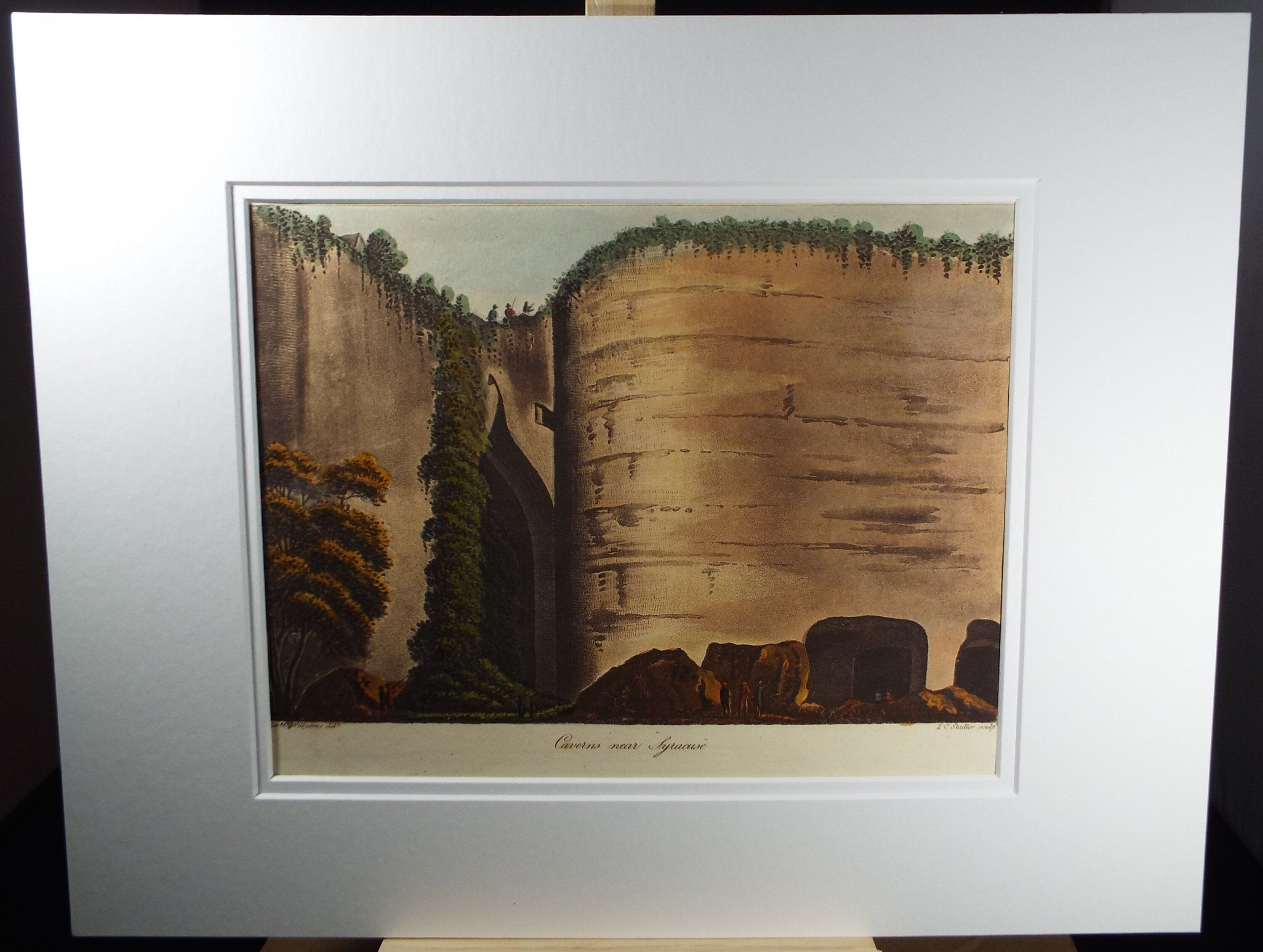 Original Aquatint, Rev. Cooper Williams & J. C. Stadler, 1798 - 'Caverns near Syracuse' from 'A Voyage up the Mediterranean'