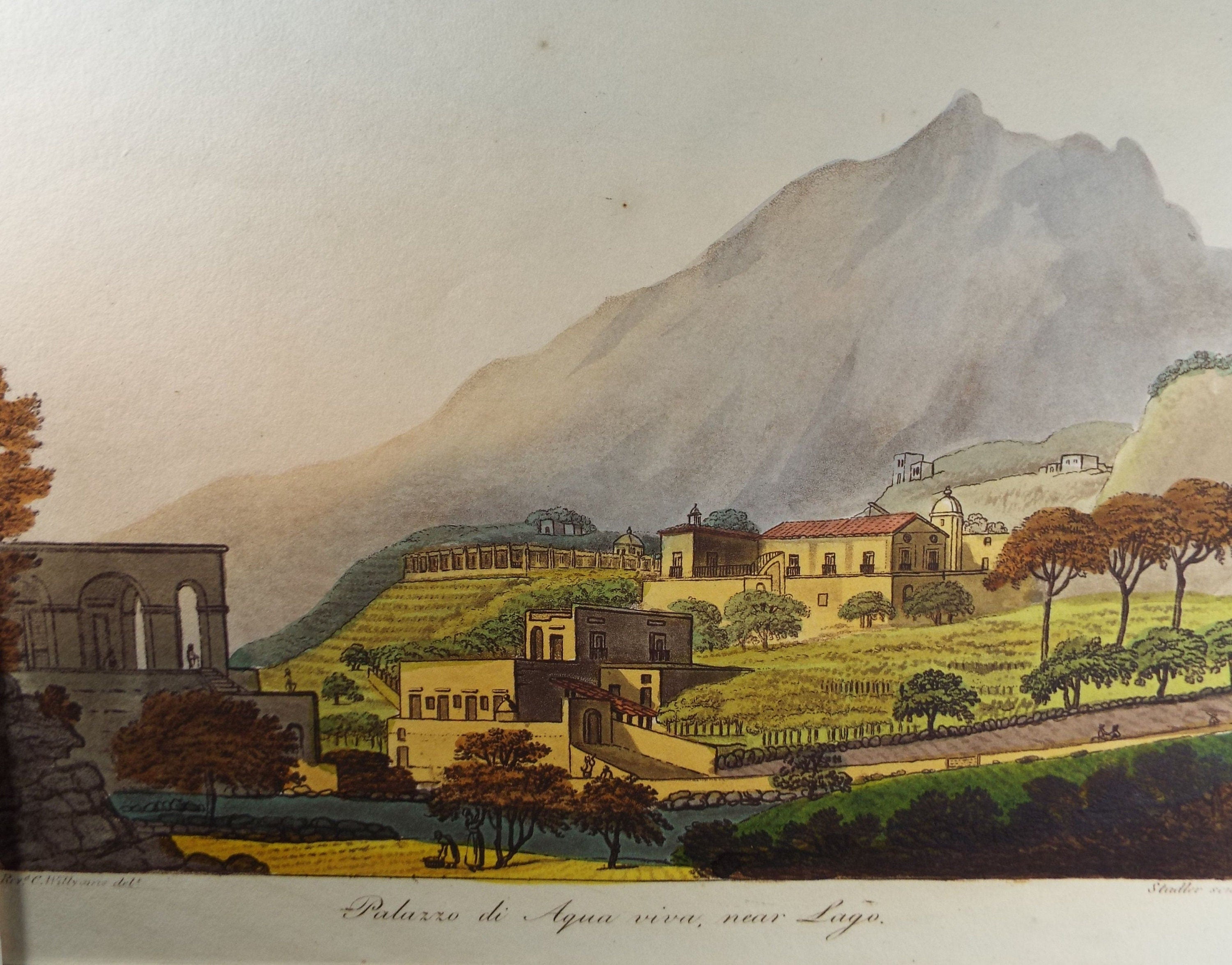 Original Aquatint, Rev. Cooper Williams & J. C. Stadler, 1798 - 'Plazzo di Aqua Viva, Nera Lago' from 'A Voyage up the Mediterranean'